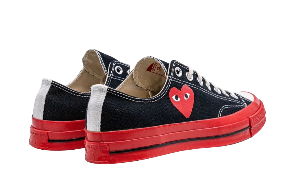 Converse Chuck Taylor All Star 70 OxComme des Garcons PLAY Black Red Midsole