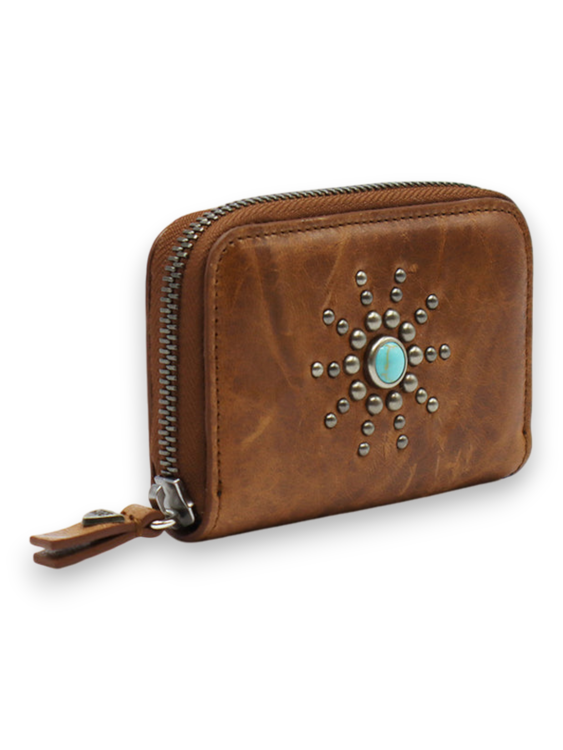 HTC Los Angeles CLASSIC HTC SMALL ZIP WALLET COGNAC