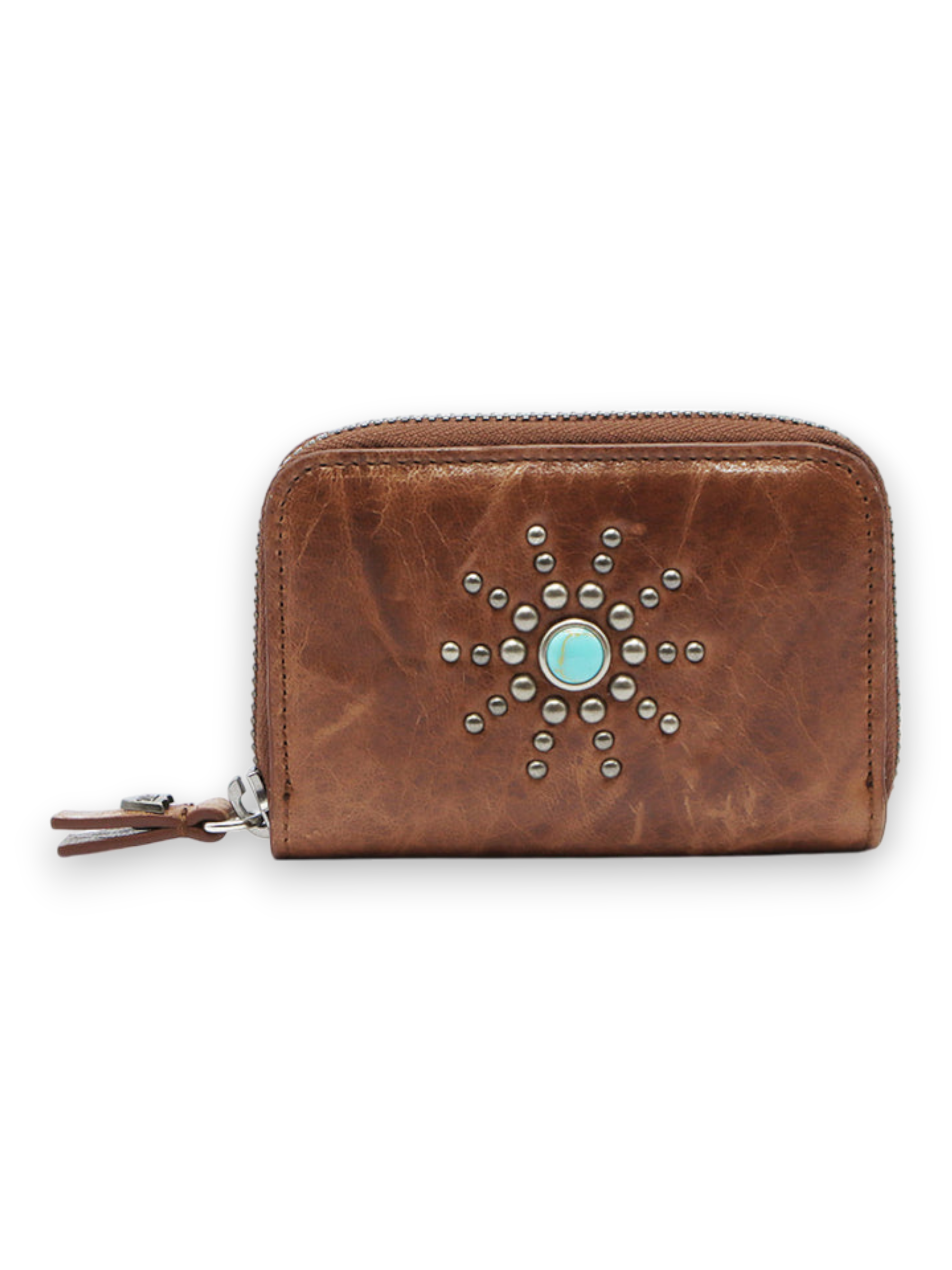 HTC Los Angeles CLASSIC HTC SMALL ZIP WALLET COGNAC