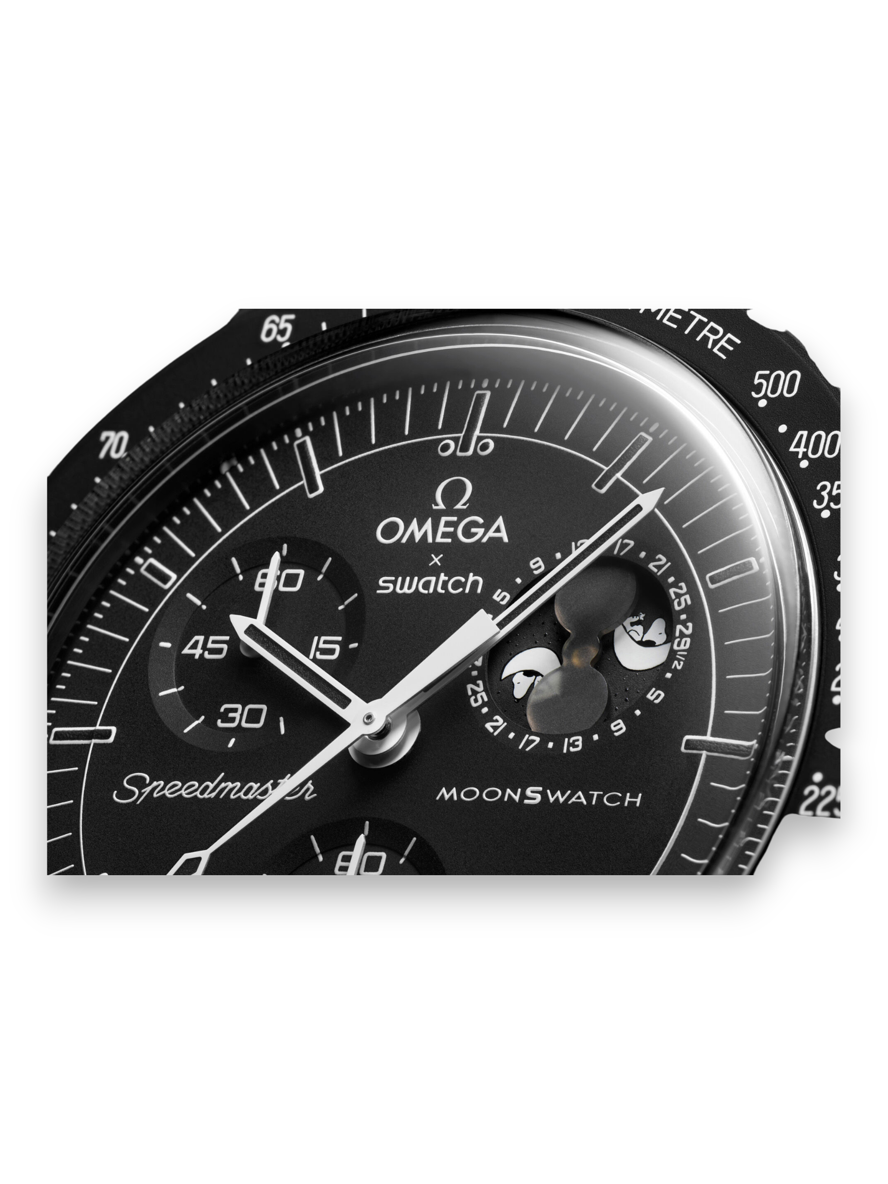 Omega x Swatch bioceramic moonswatch mission on Moonphase Snoopy New Moon