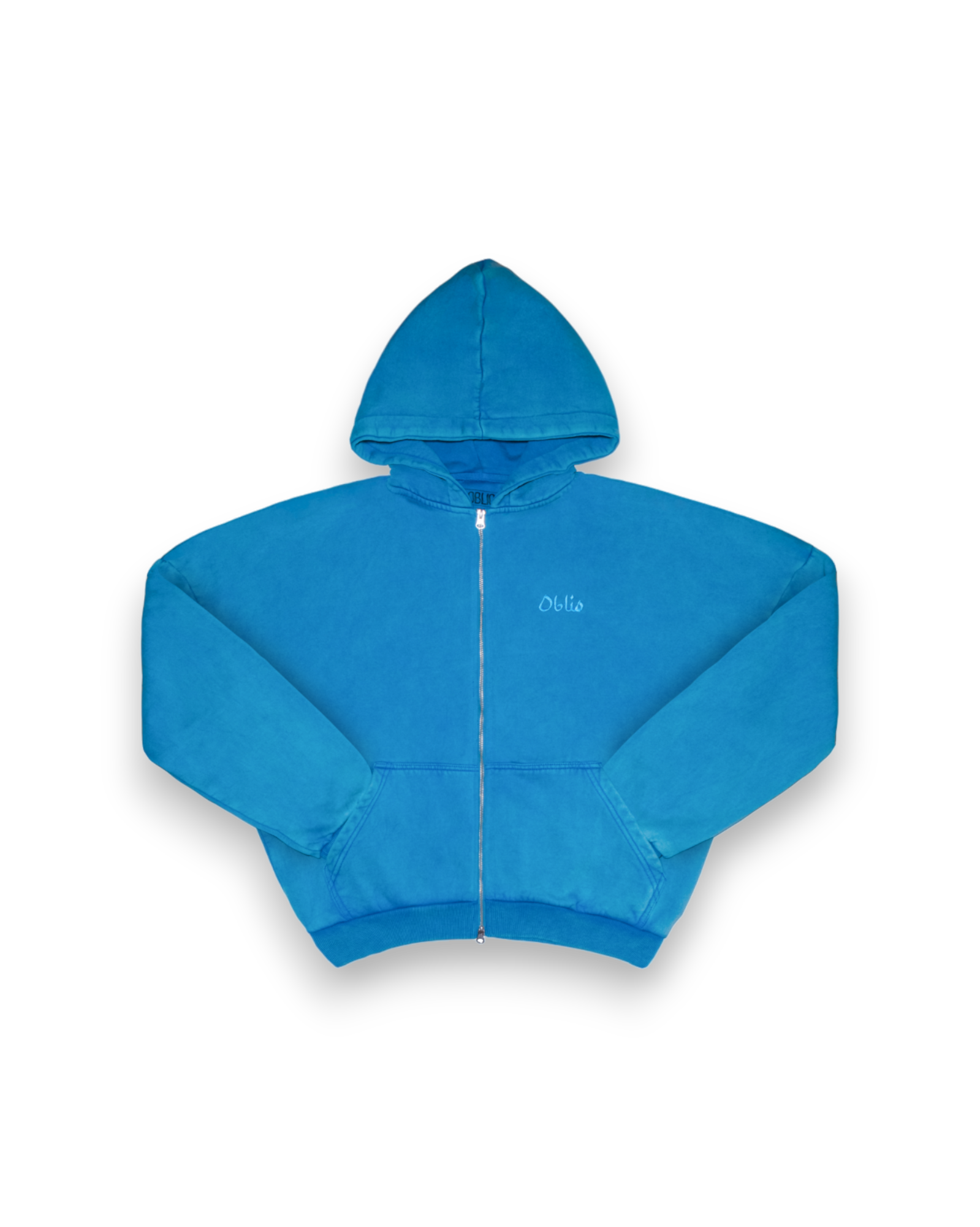 Oblio Timeless Zip Hoodie Arabic Dial Light Blue