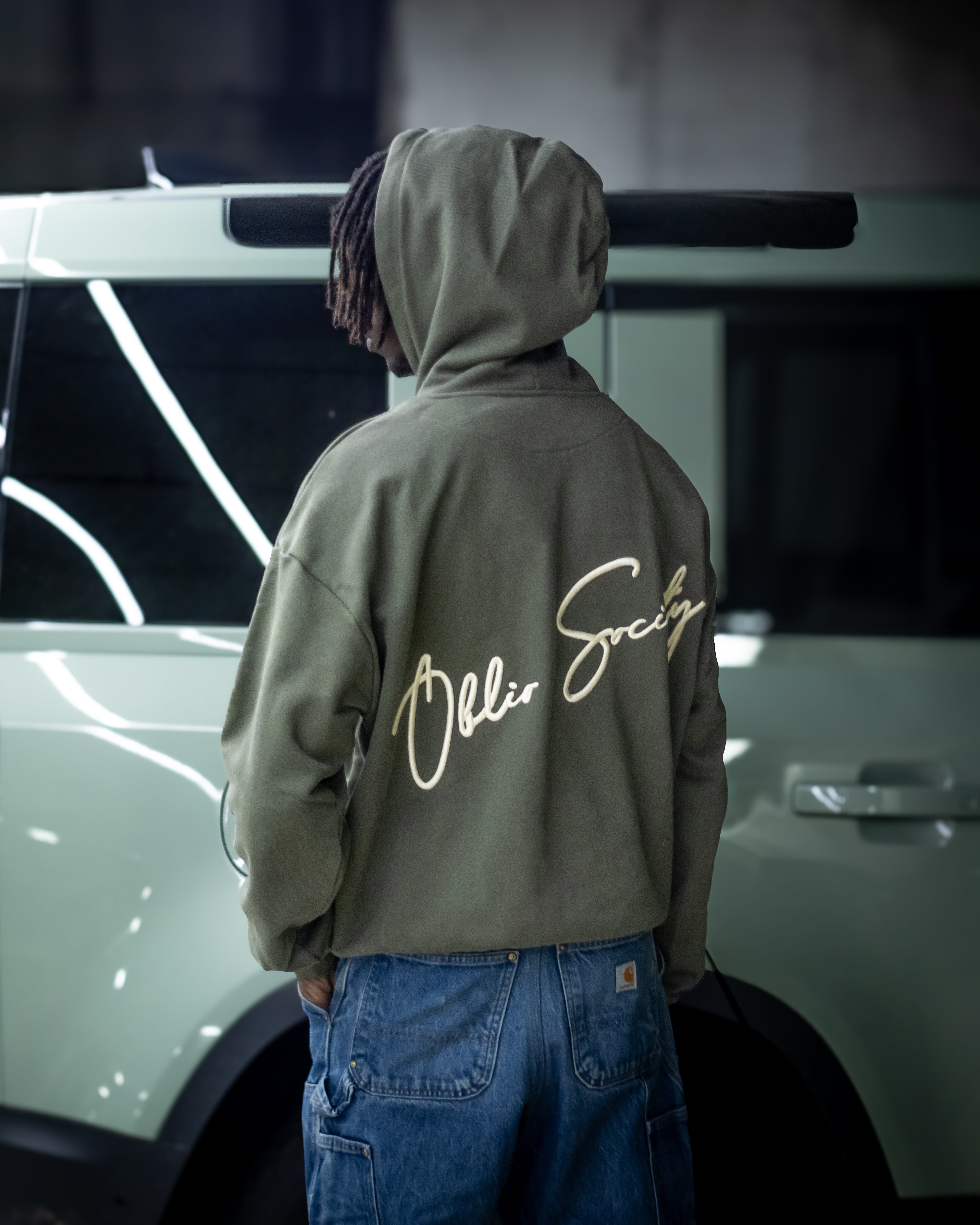 OBLIO Society Handwritten 3D Embroidery - Olive