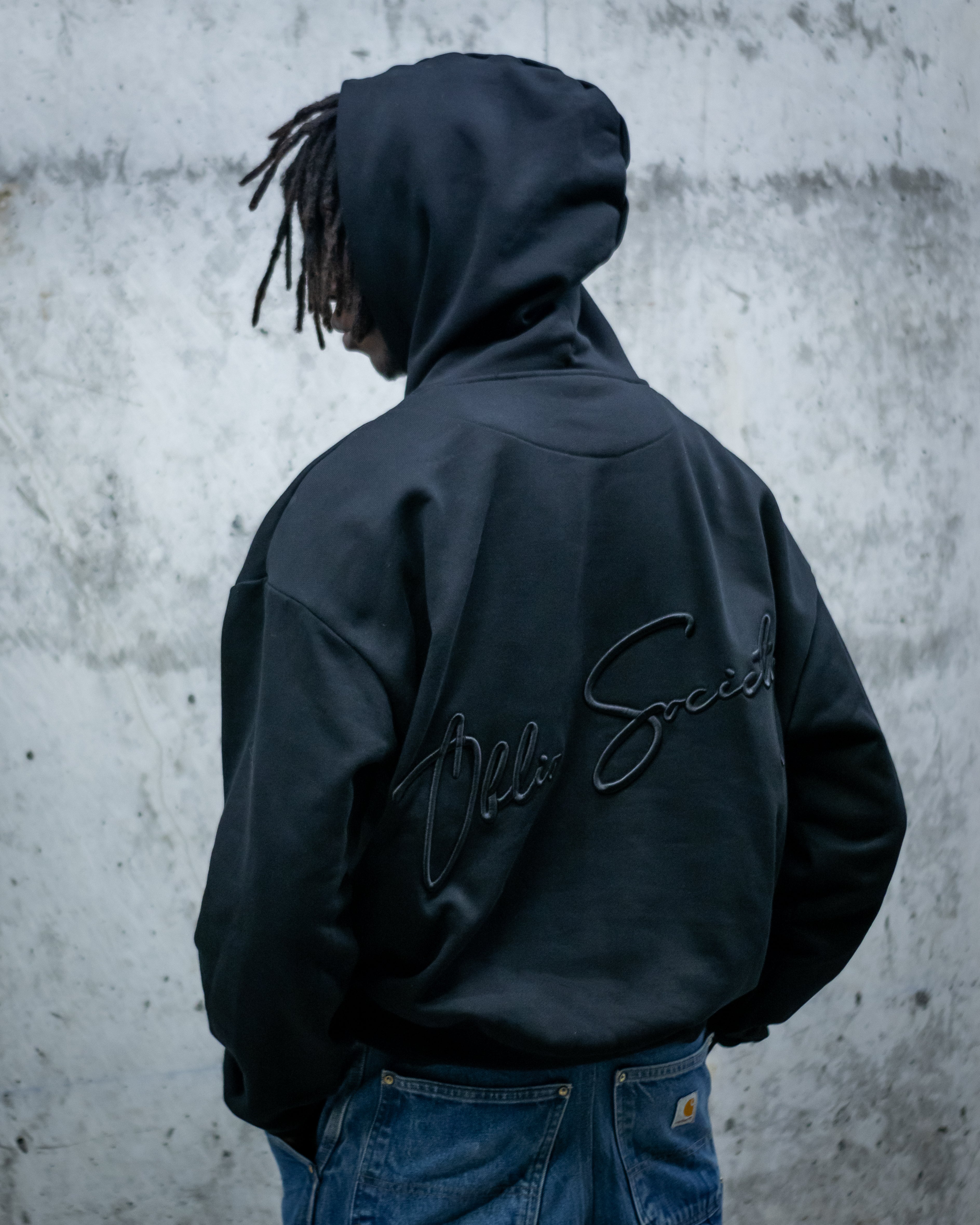 OBLIO Society Handwritten 3D Embroidery - Black