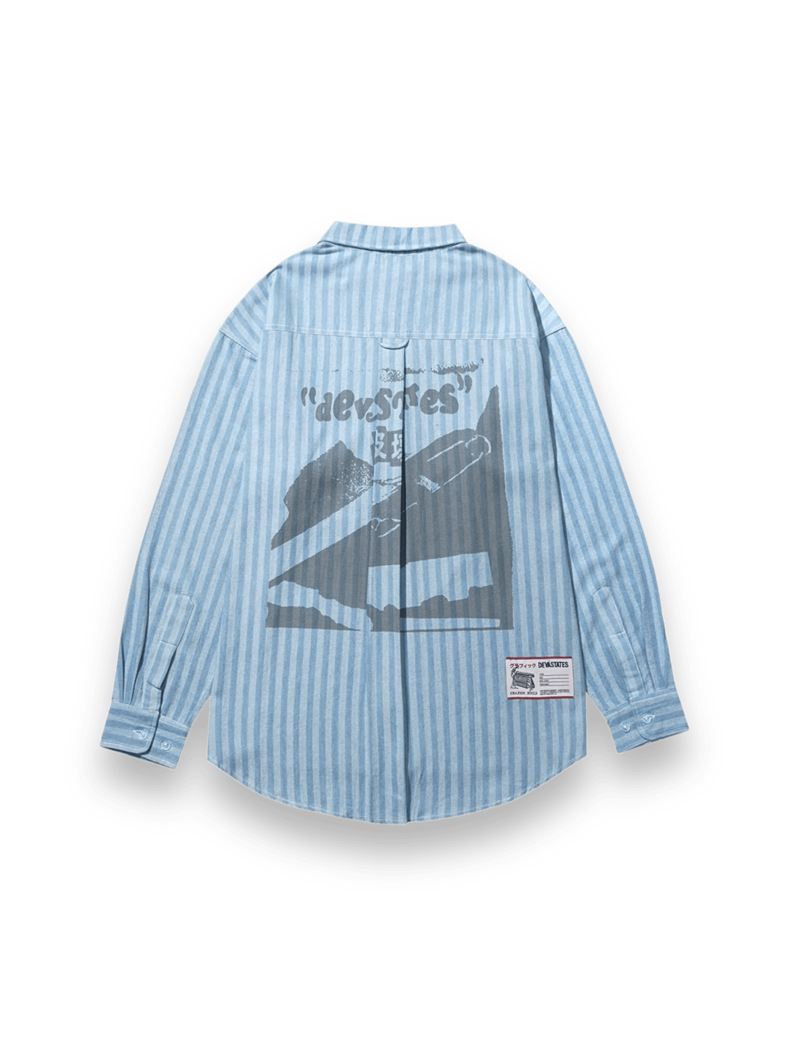 DEVÁ STATES Striped Denim Workshirt PINS Blue