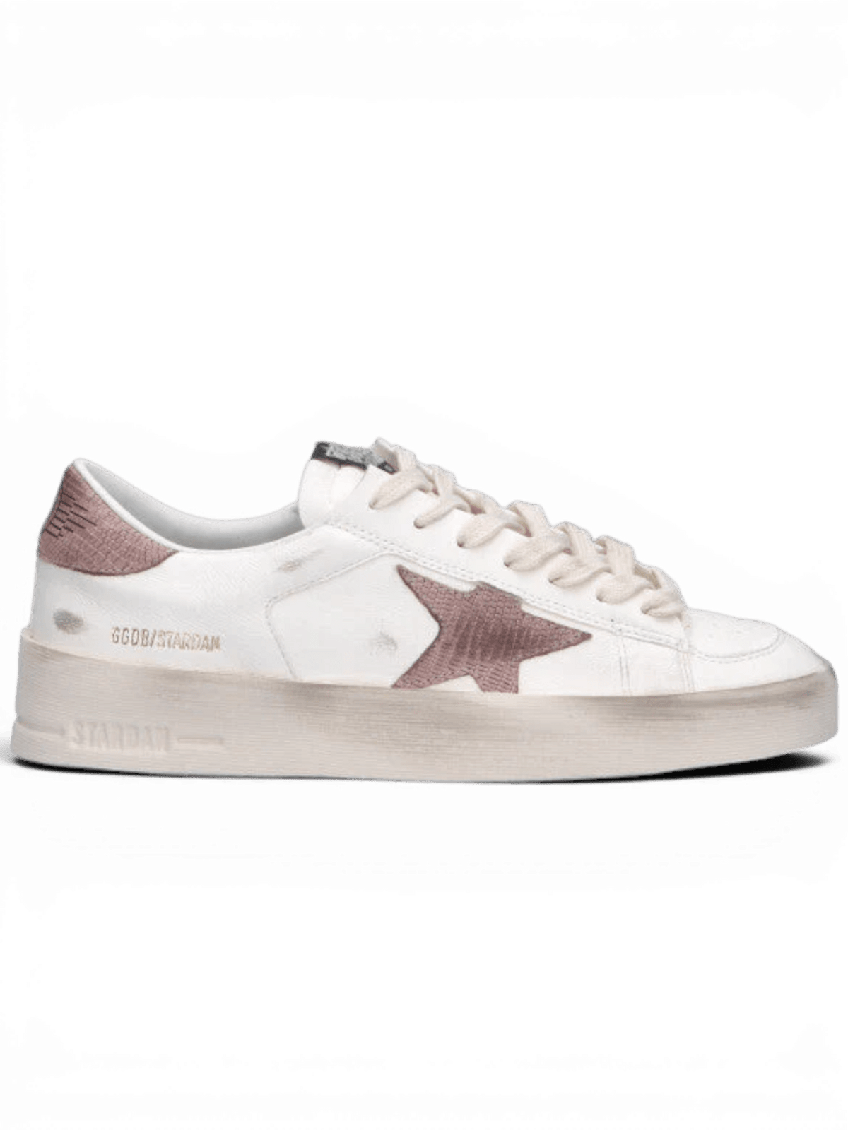 GOLDEN GOOSE - STARDAN Sneaker bianca/rosa in pelle