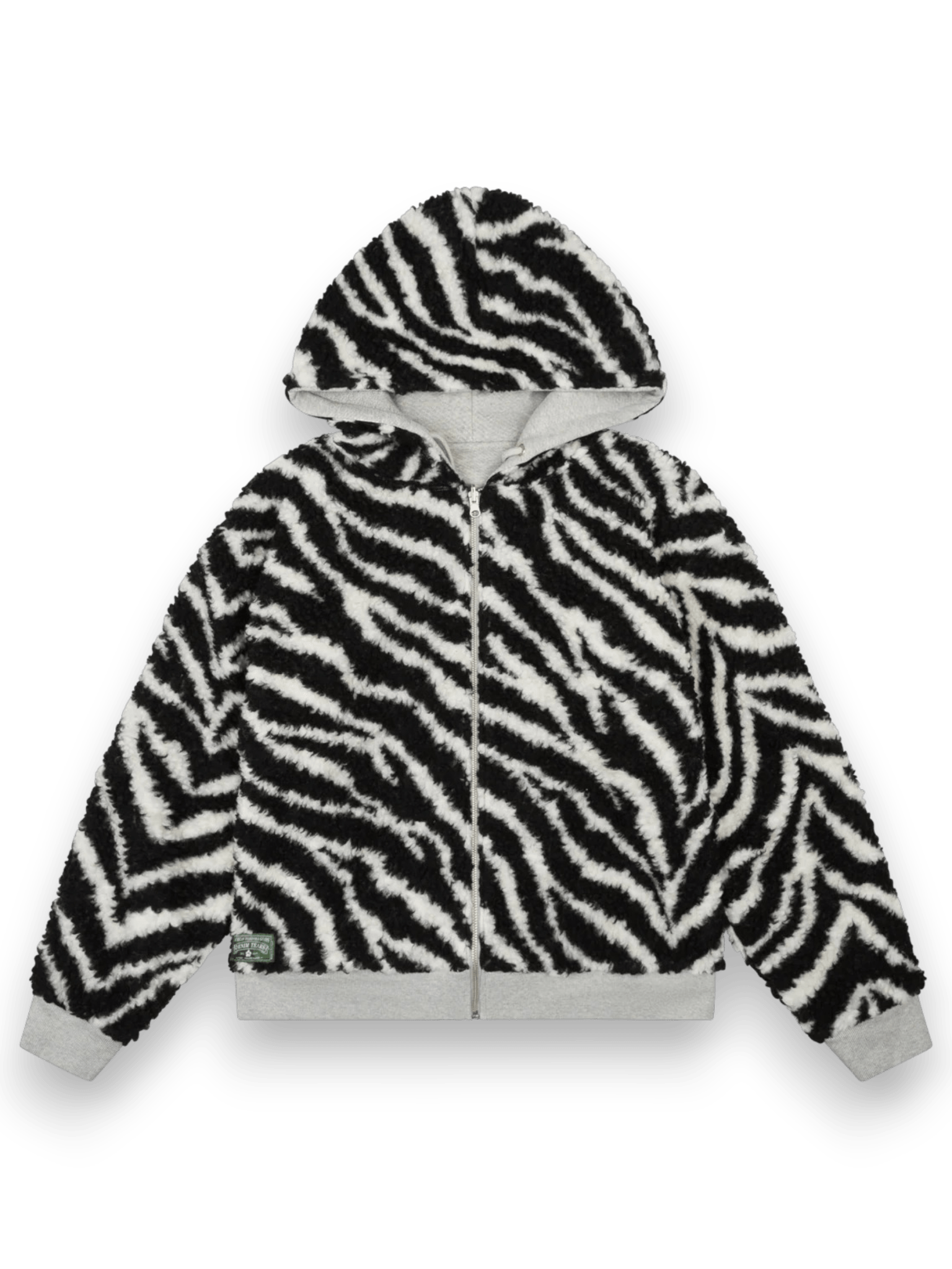 Denim Tears Zebra Lined Hoodie Grey