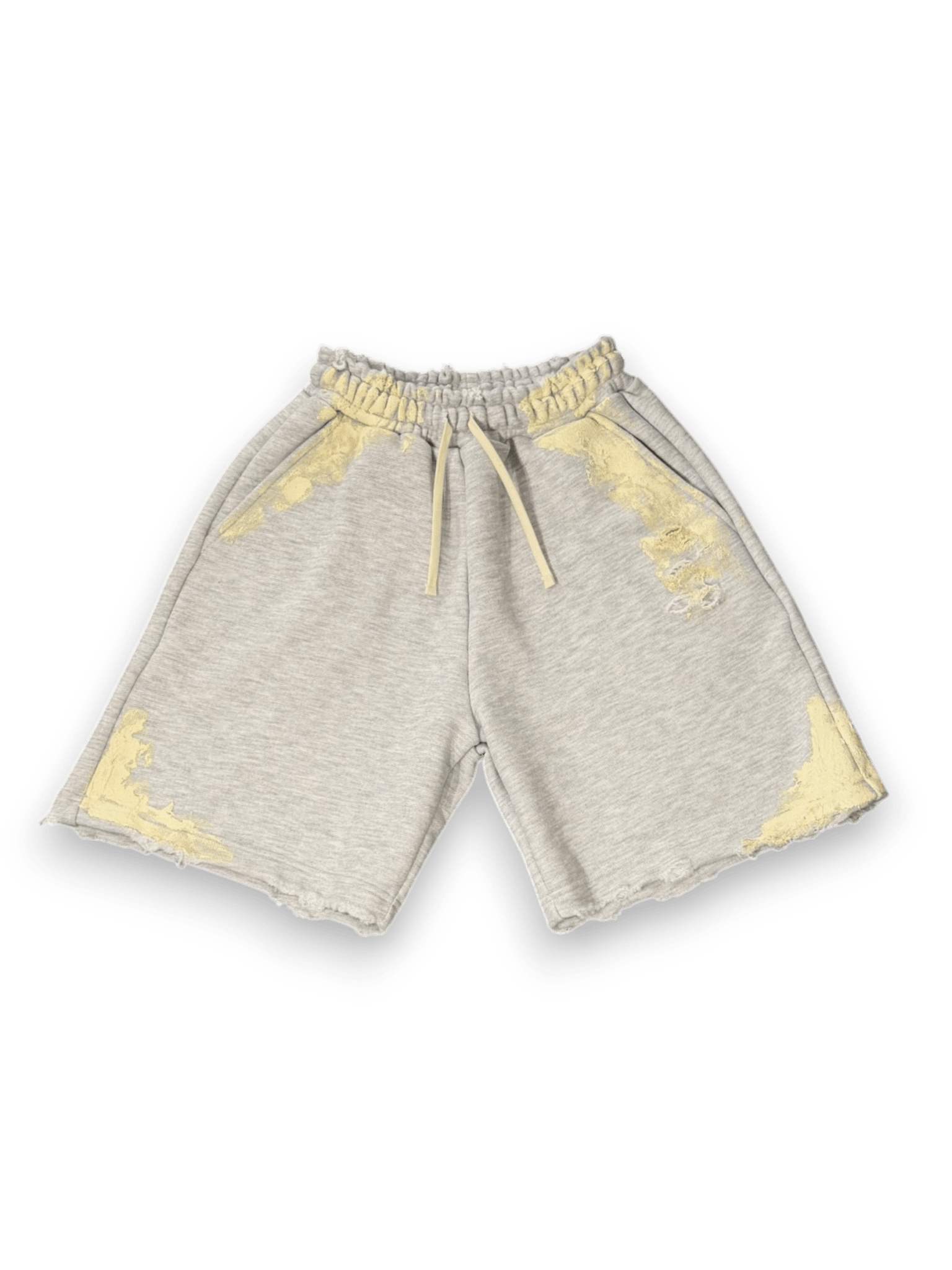 STAY HUMAN ON EARTH DIRTY DESTROYED HEATER GREY SHORTS