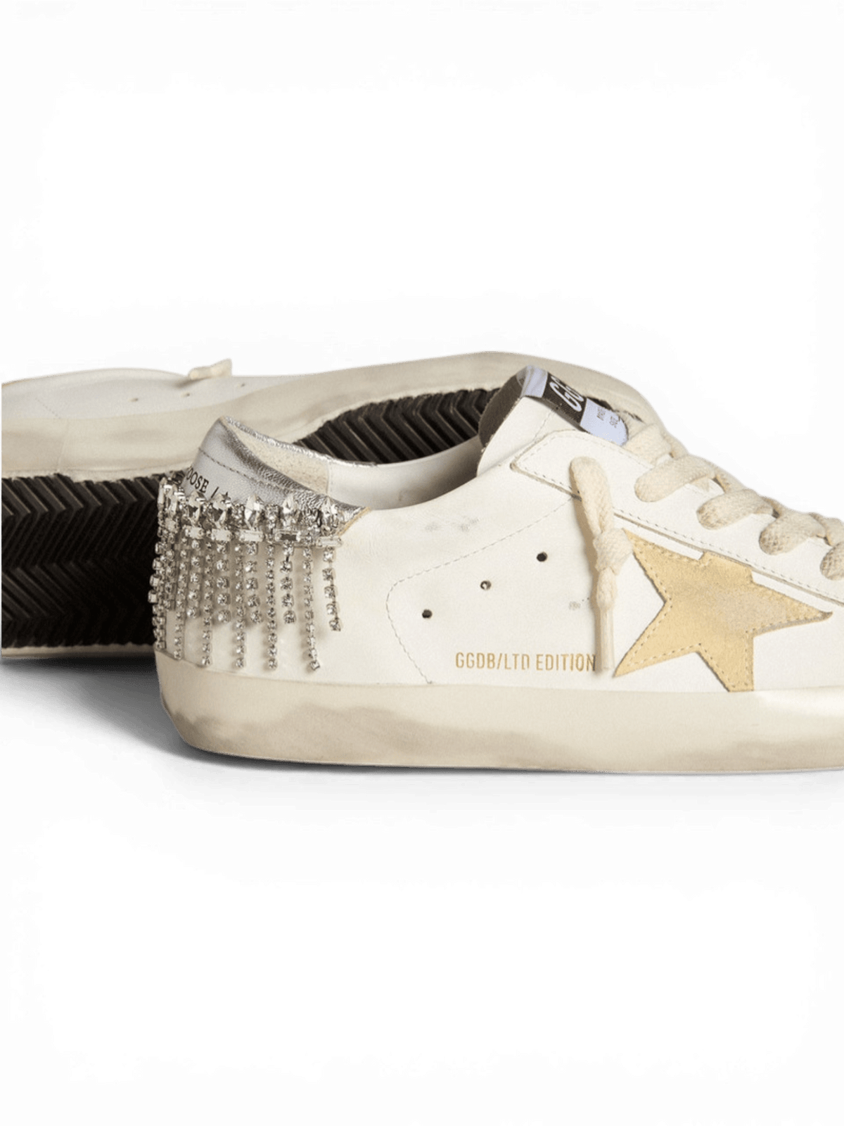 Golden Goose Super-Star With Suede Star And Swarovski Crystal