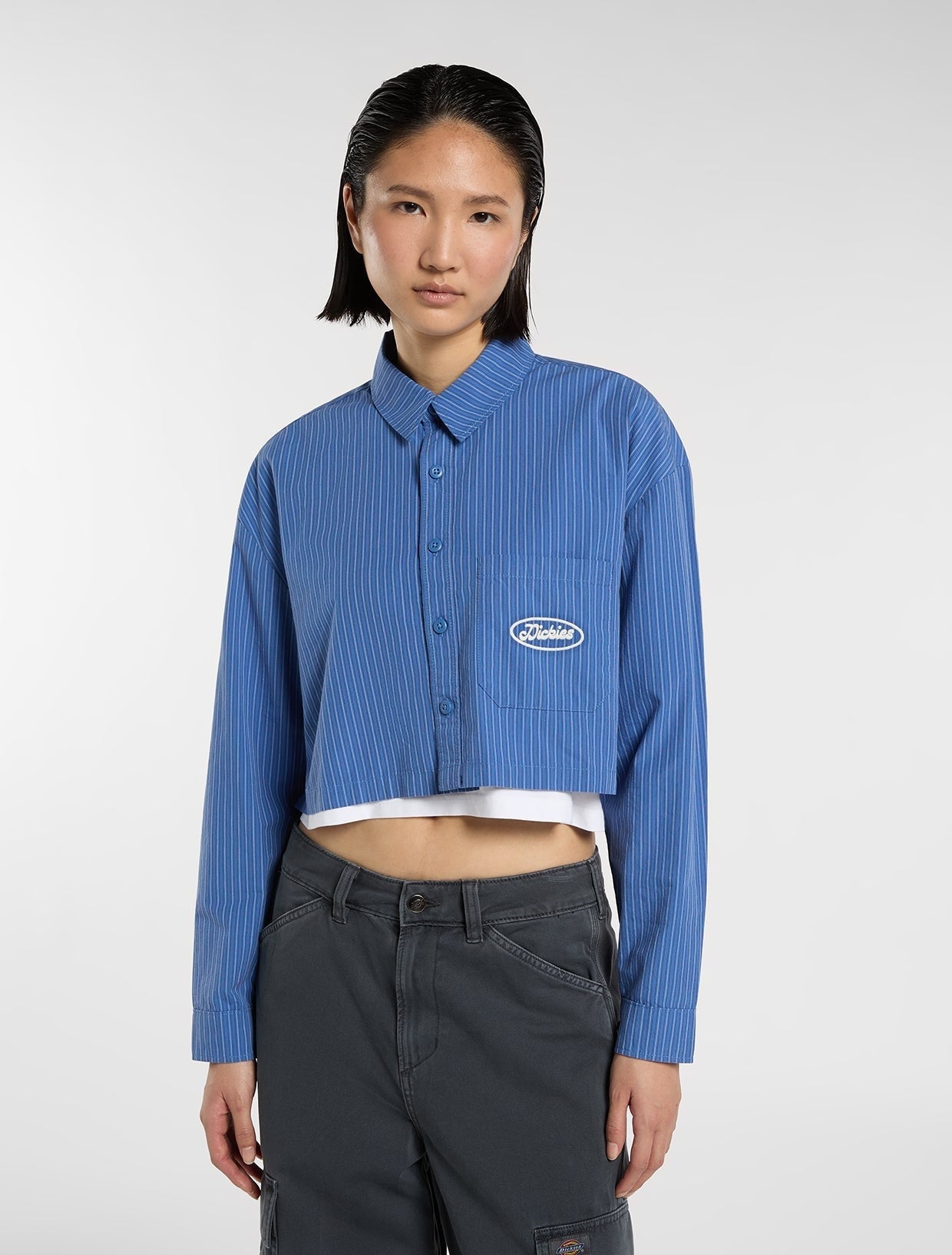 Dickies Shalimar Cropped Shirt Dutch Blue