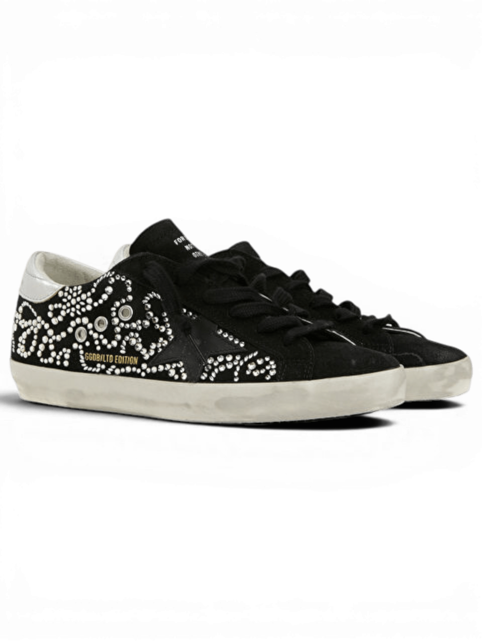 Golden Goose LTD Edition Black Silver Women's Leather Sneaker Swarovski