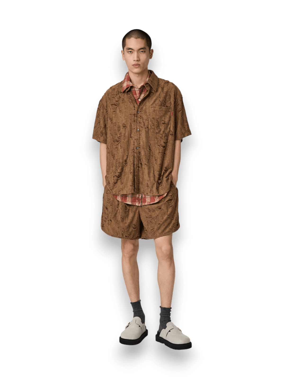 Acupuncture RAT RACE SHIRT S/S BROWN