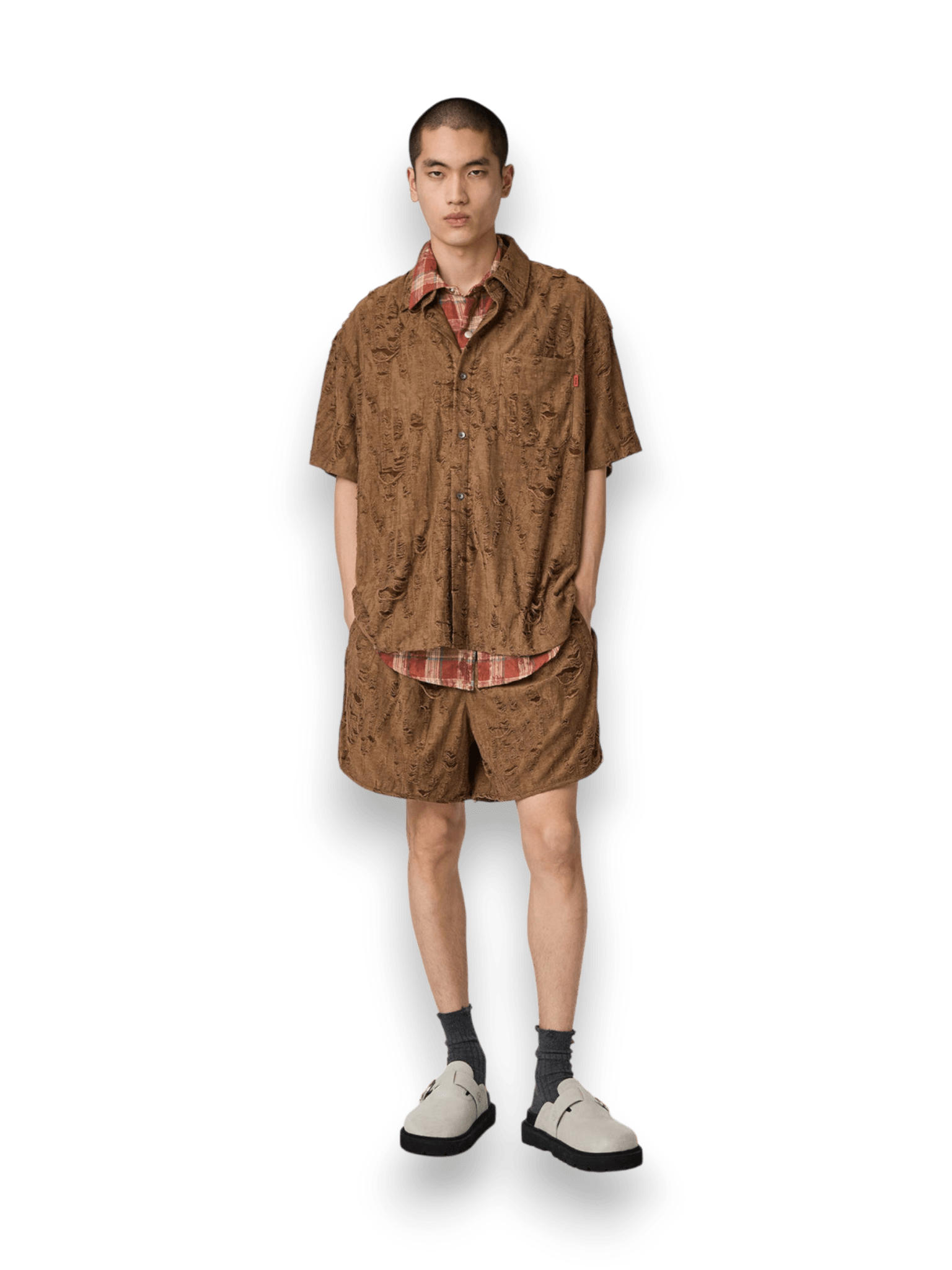 Acupuncture RAT RACE SHIRT S/S BROWN