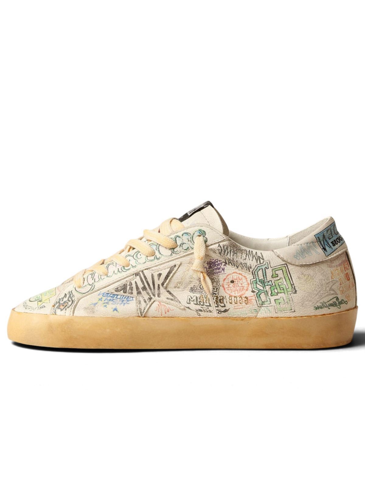 Super-Star in white nappa with all-over multicolor graffiti