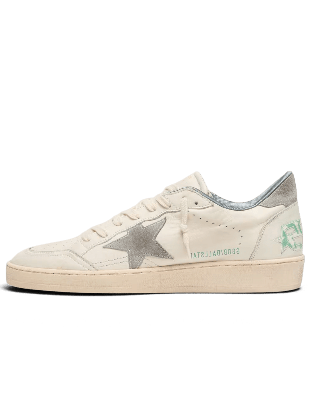 Golden Goose Ball Star in nappa leather with gray suede star and heel tab