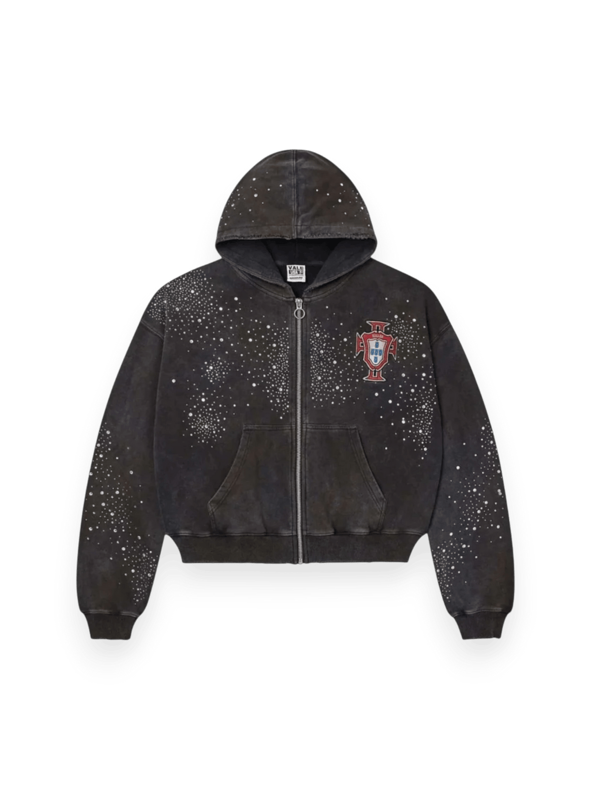 Vale Pluto Clustered Zip-Up Hoodie Black