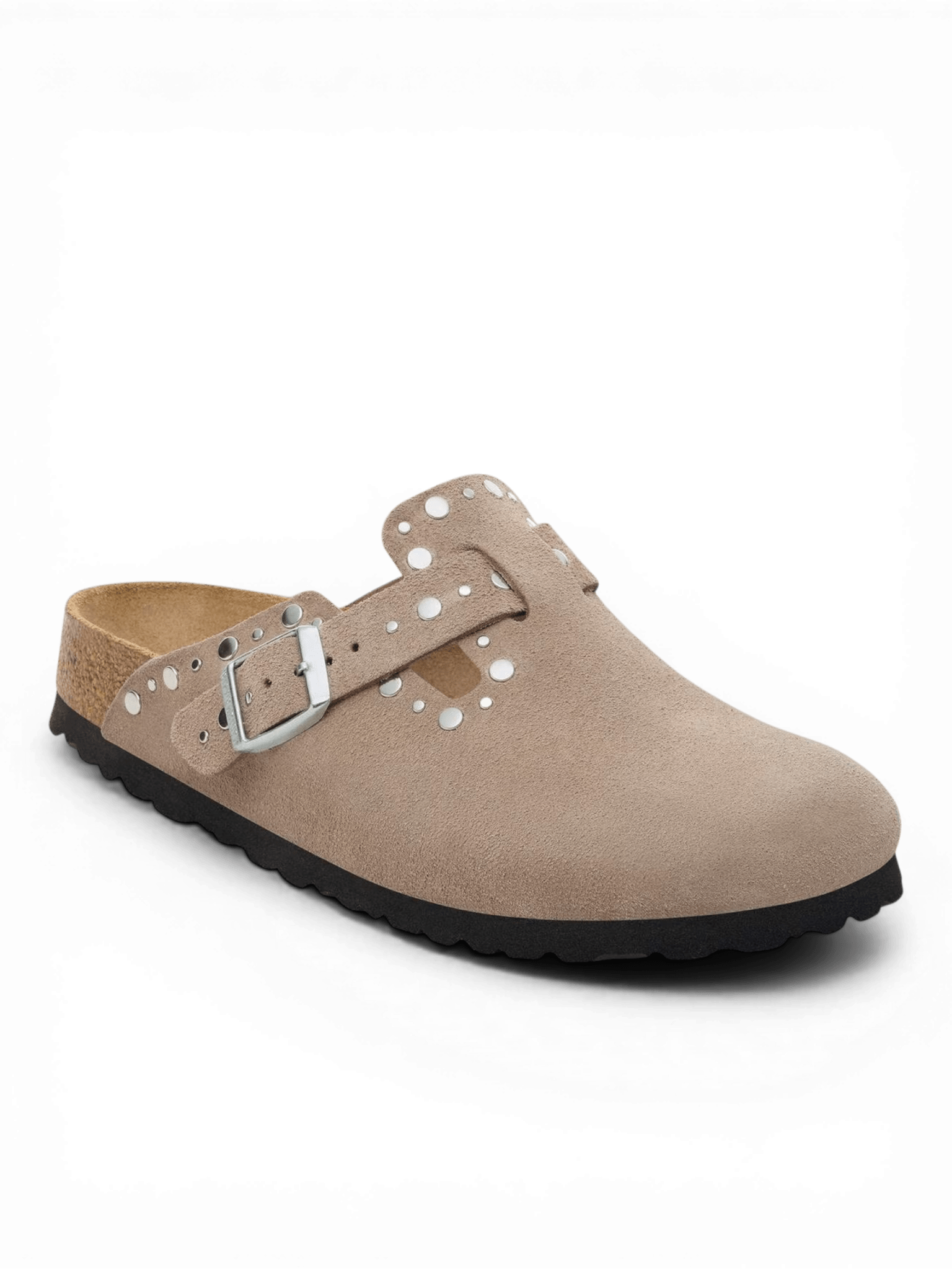Birkenstock Boston Rivets Pelle scamosciata Taupe