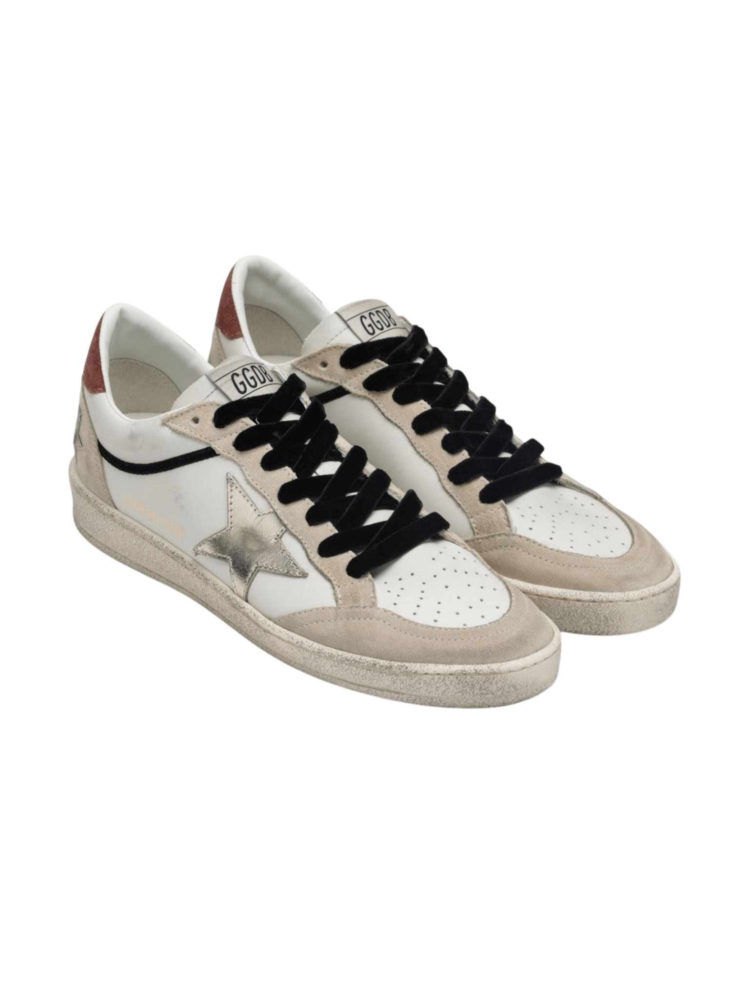 Golden Goose Ball-Star Leather Upper Suede Toe And Spur Laminated Star Waxed Suede Heel