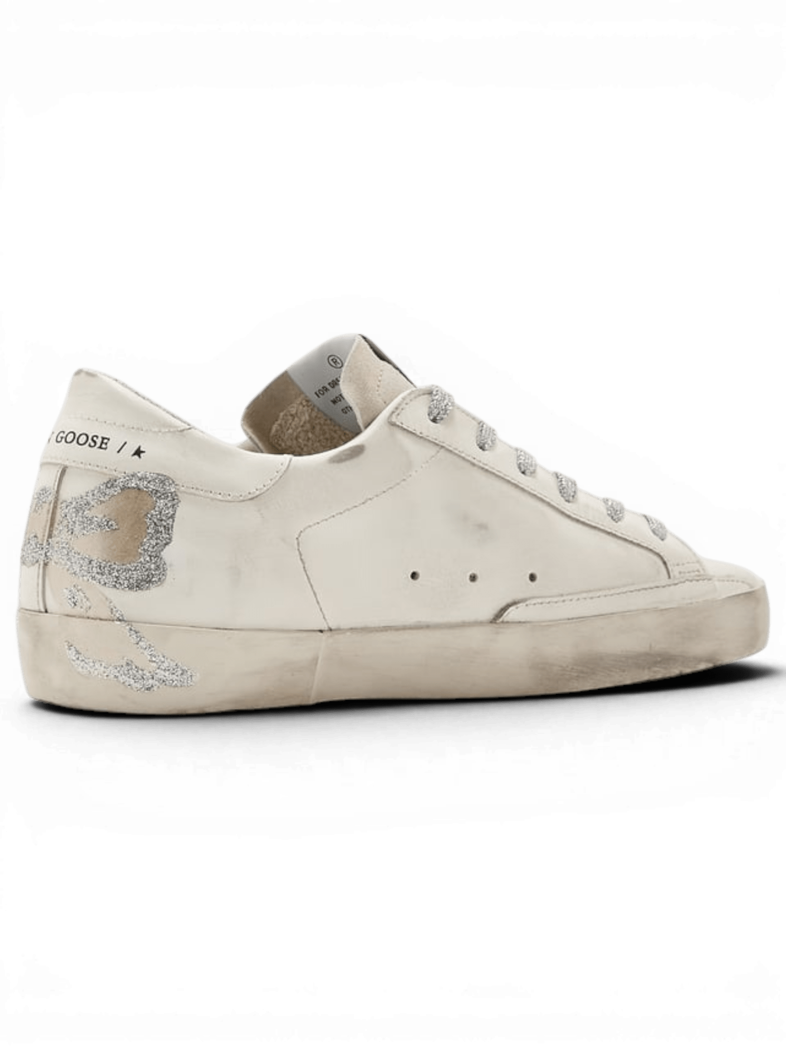 Golden Goose Super-Star White With Laminated Print