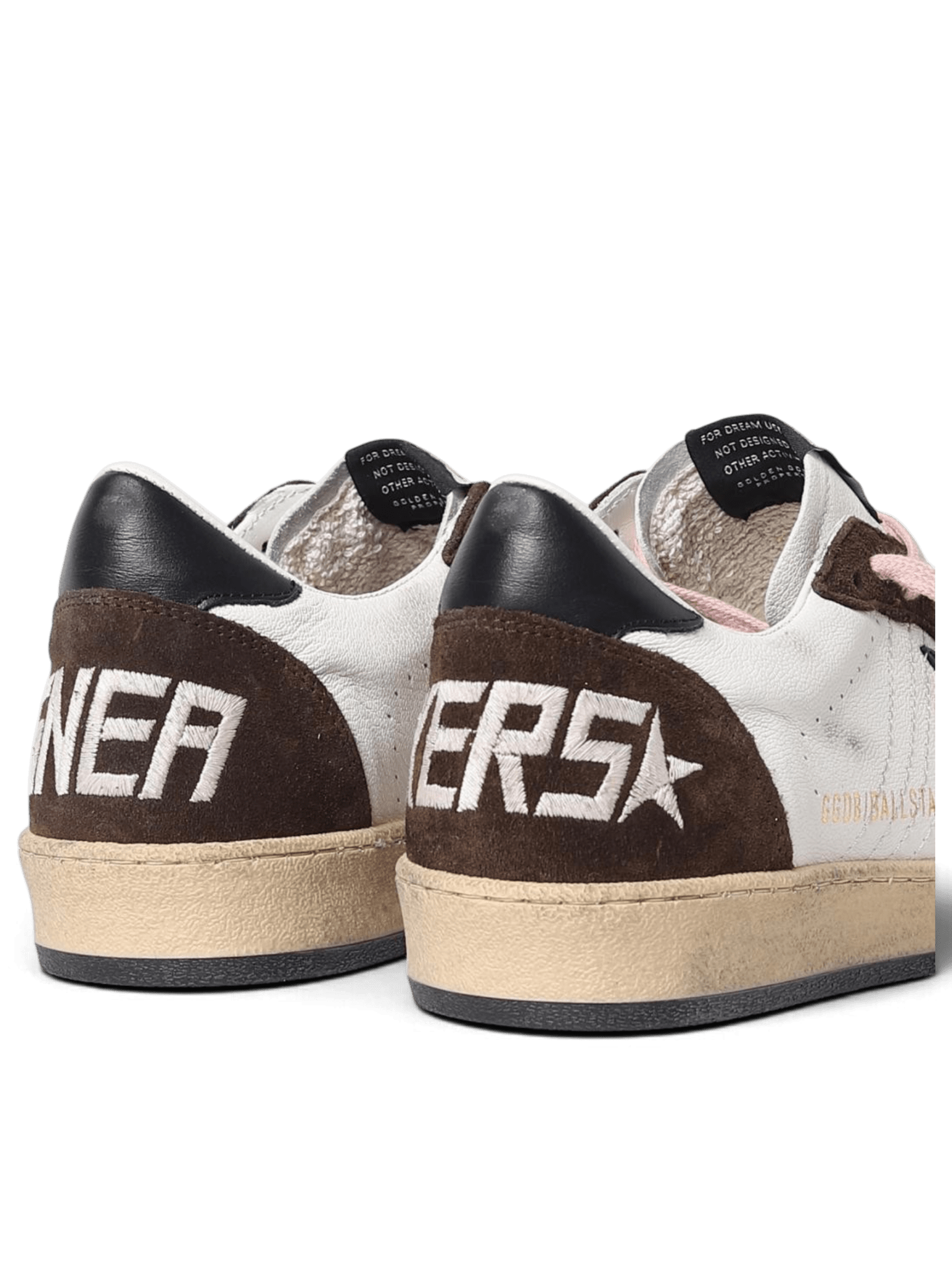 Golden Goose Ball-Star White Brown Pink Laces