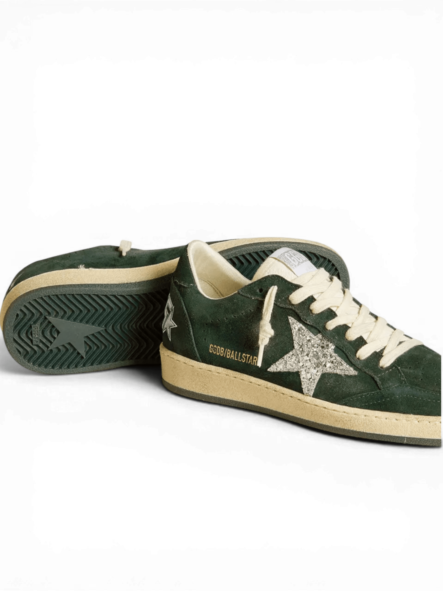 Golden Goose Ball-Star Suede Forest Glitter Star