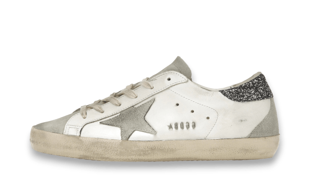 Golden Goose Super-Star White Dark Grey Glitter (Women's)