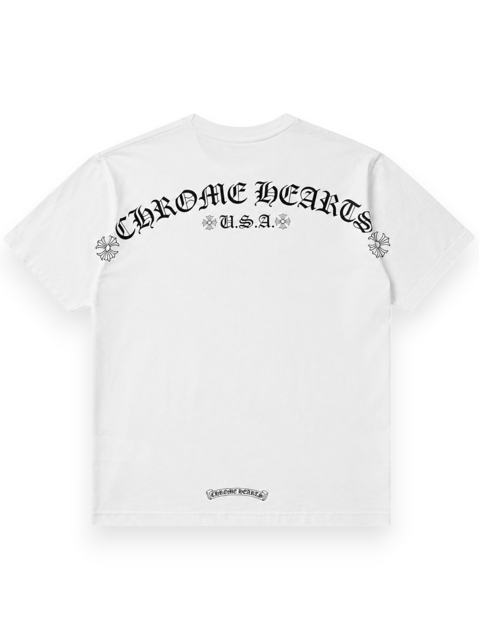 Chrome Hearts USA Script White Short Sleeve Tee