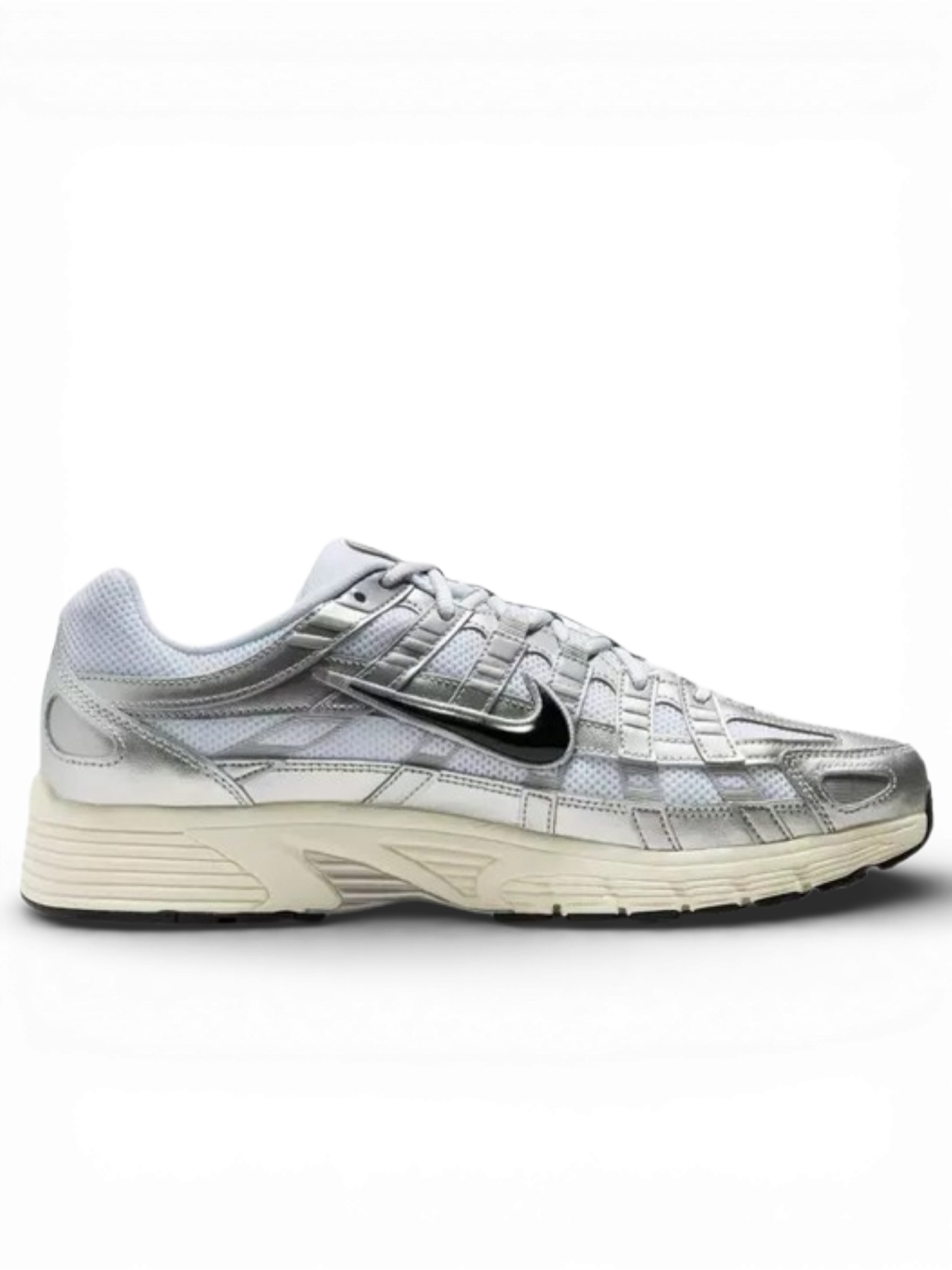 Nike P-6000 White Metallic Silver Flat Silver Black