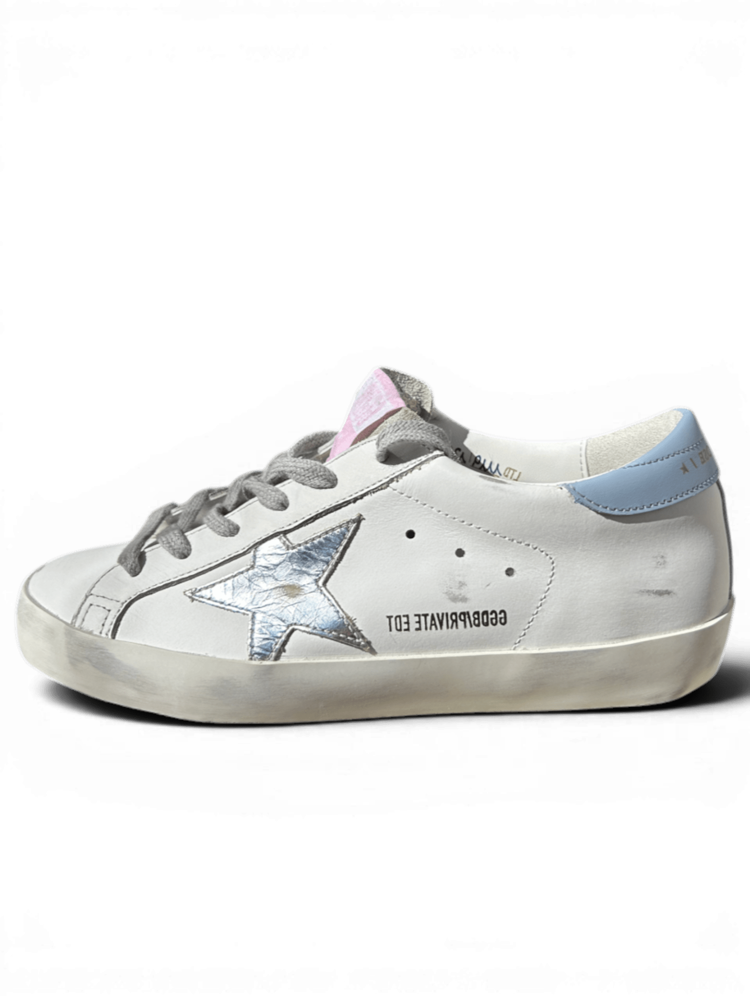 Golden Goose Super-Star Leather White And Laminated Star