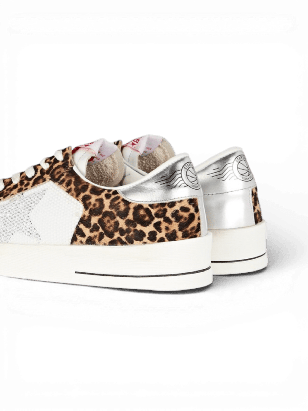 Golden Goose Stardan Woman Sneakers Leopard Silver Heel