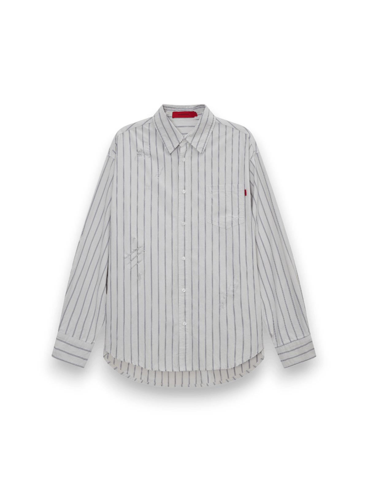 Acupuncture BROKEN STRIPES SHIRT EGG WHITE BLUE