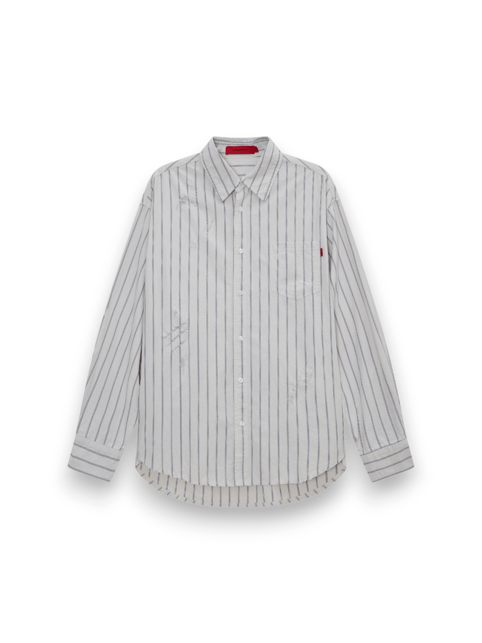 Acupuncture BROKEN STRIPES SHIRT EGG WHITE BLUE