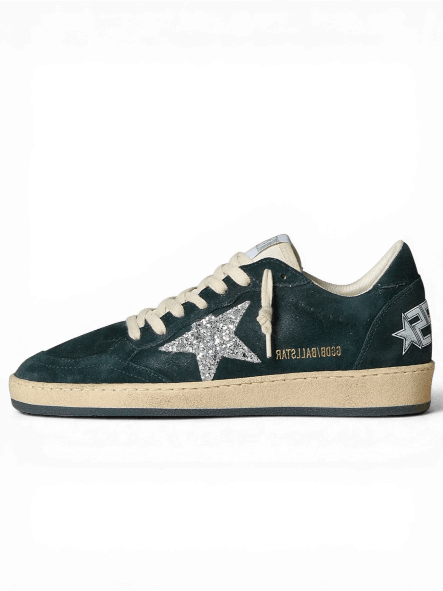Golden Goose Ball-Star Suede Forest Glitter Star