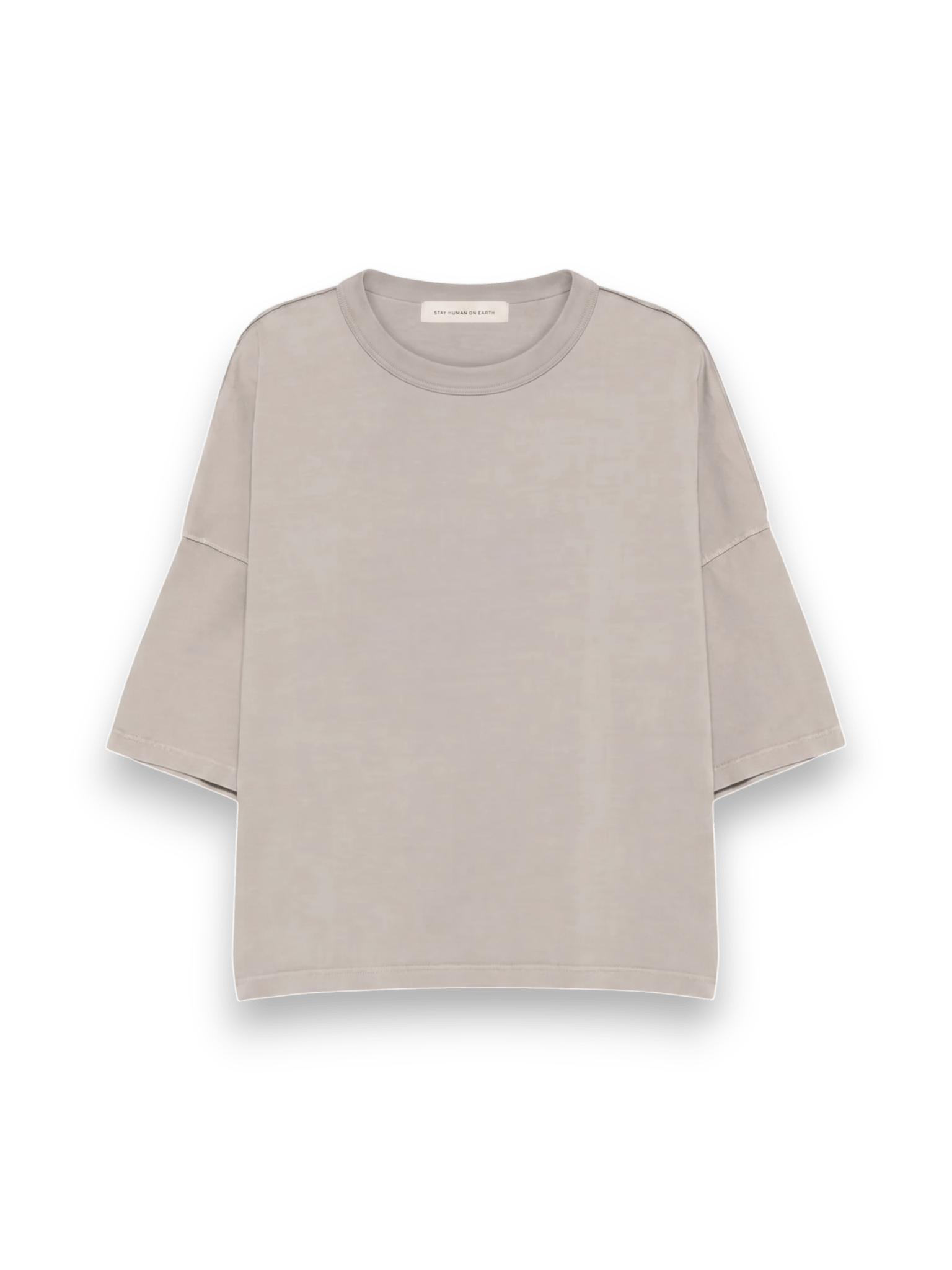 STAY HUMAN ON EARTH STONE WASH SHORT SLEEVE RELAXED FIT STONE
