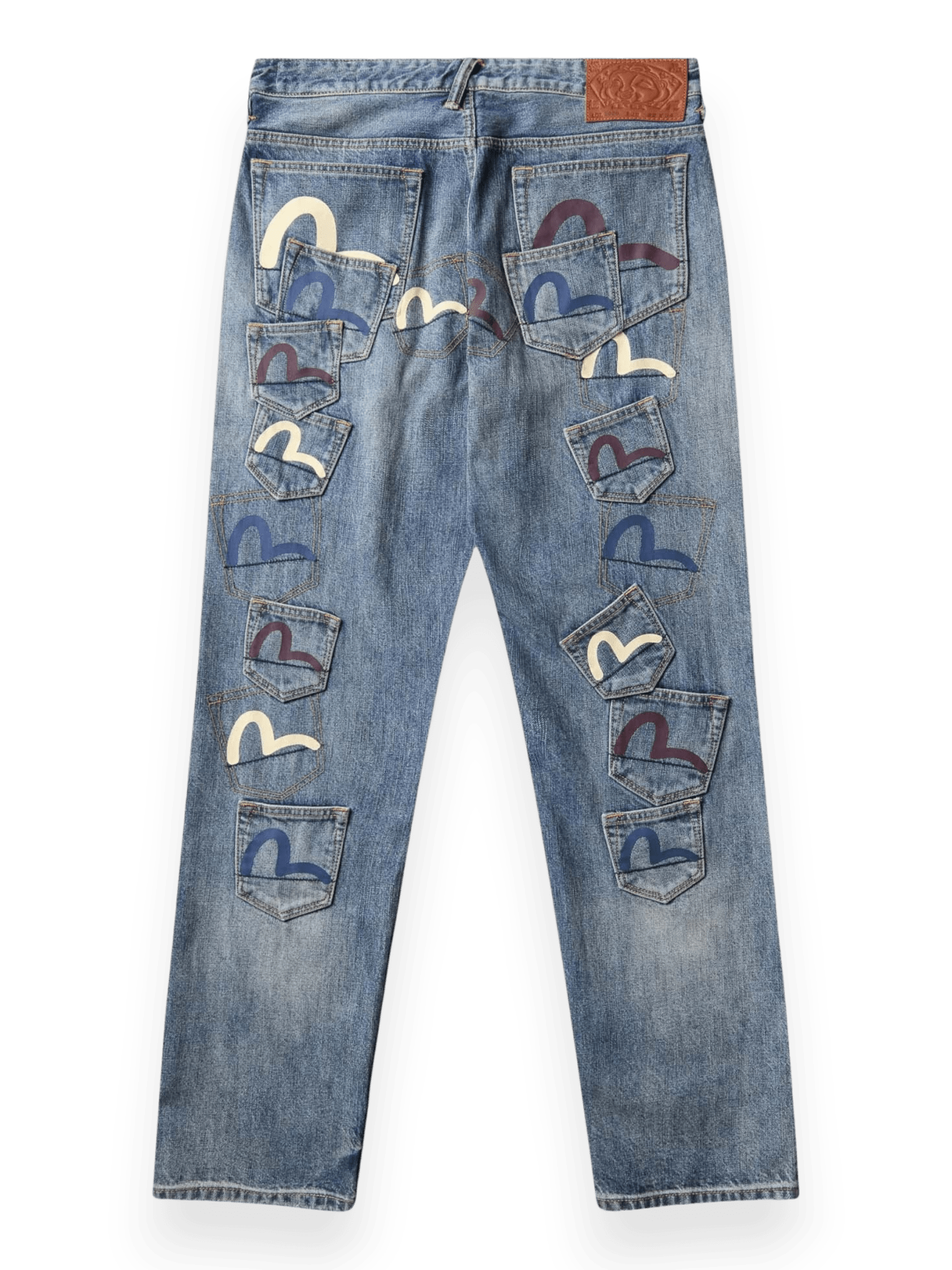 Evisu Multi-Pocket Patched Daicock Jeans Mid Tone Indigo