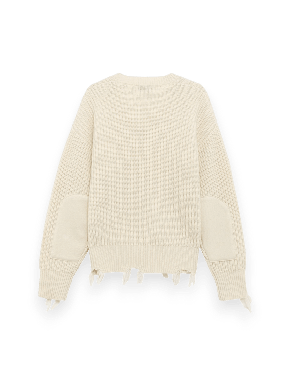 Amish V-Neck Distressed Jumper Ecrù