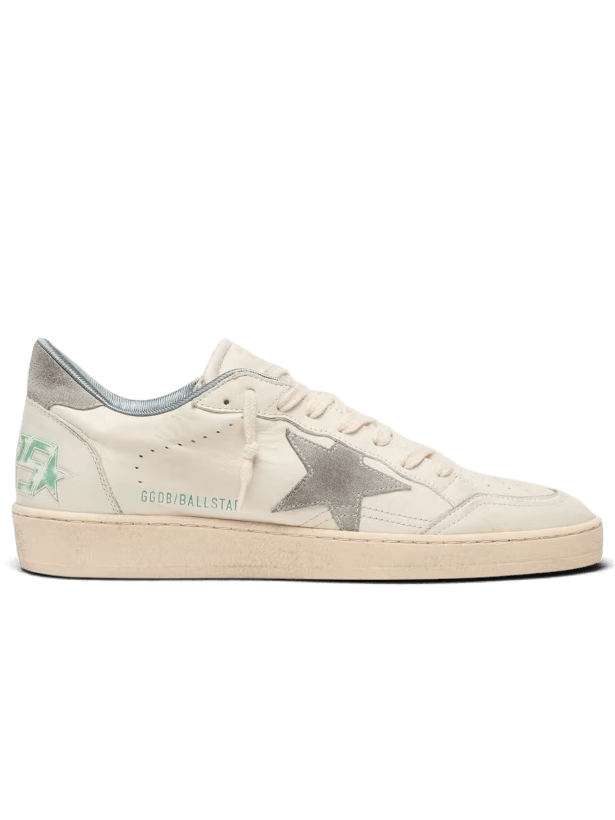 Golden Goose Ball Star in nappa leather with gray suede star and heel tab
