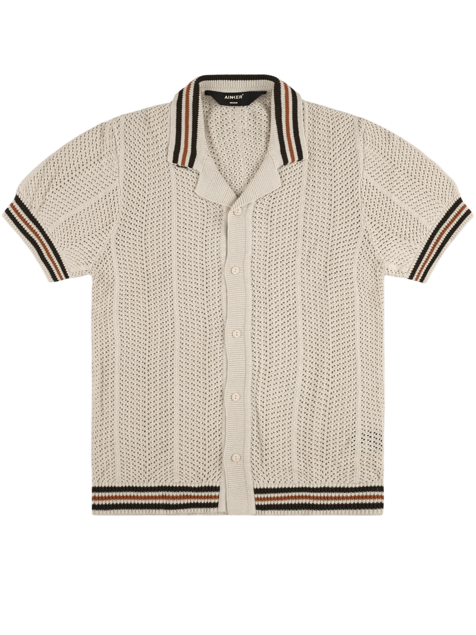 AINKER Mocha Knit Button Shirt