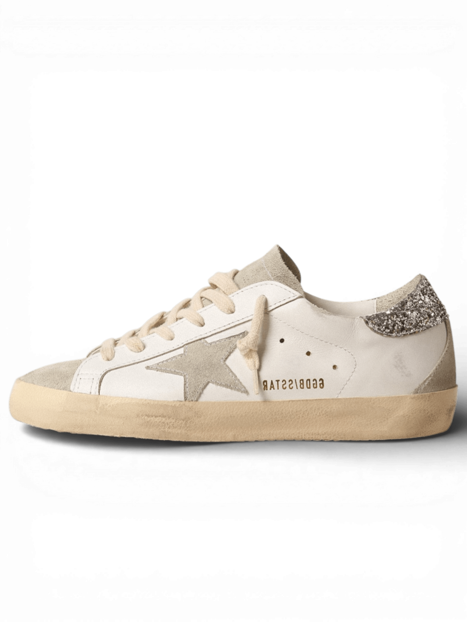 Golden Goose Super-Star White Grey Glitter