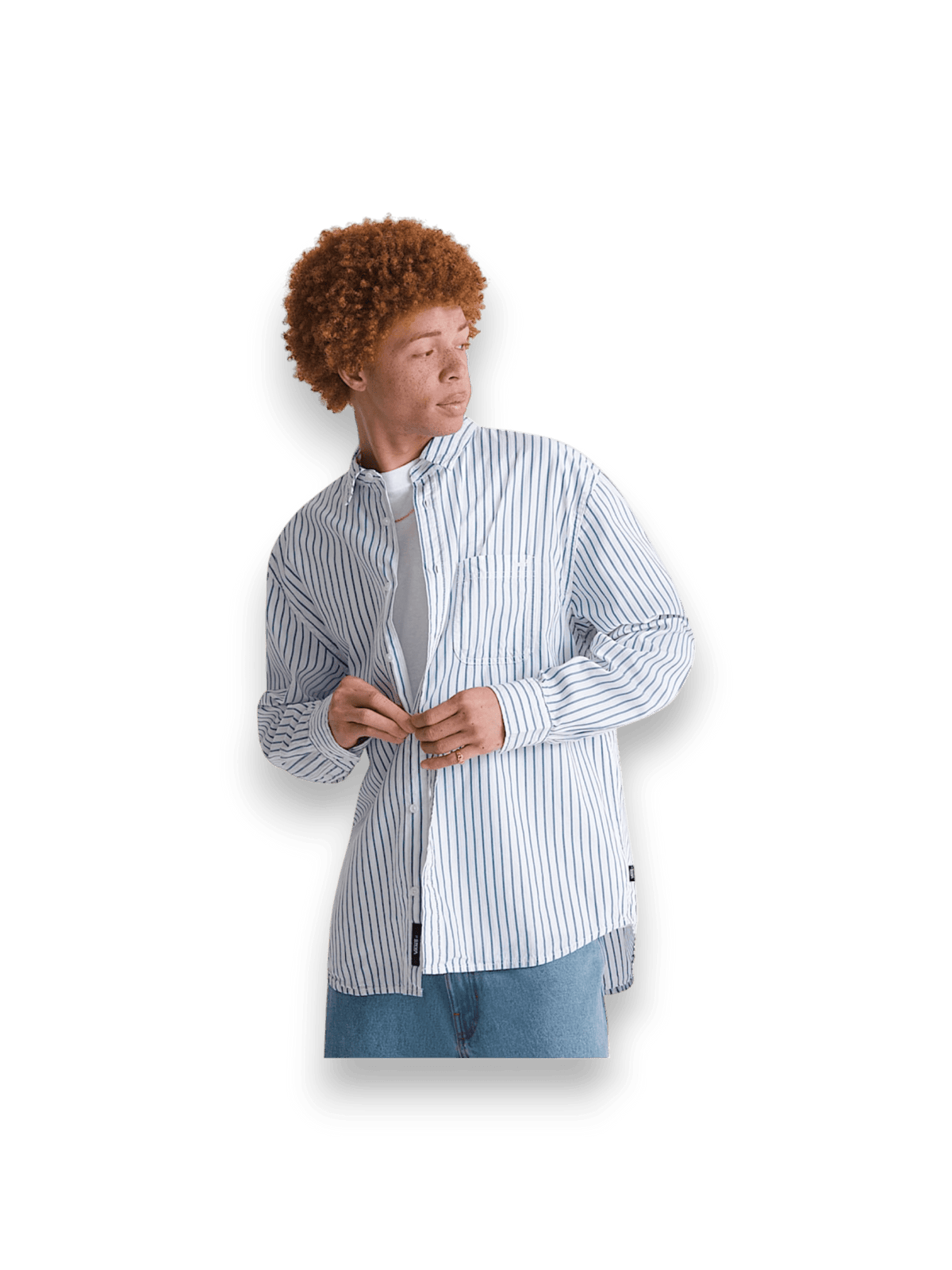 Vans Dobby Stripe LS Shirt White