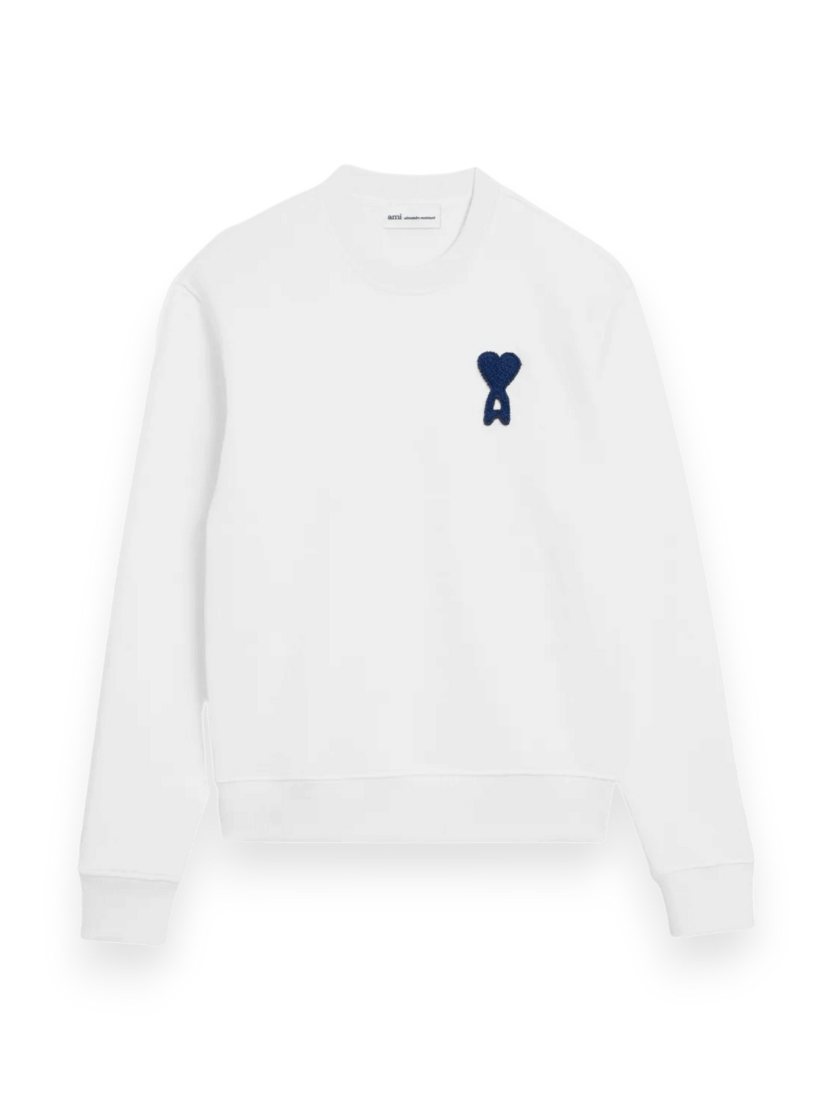 AMI Paris crewneck with blue Coeur patch