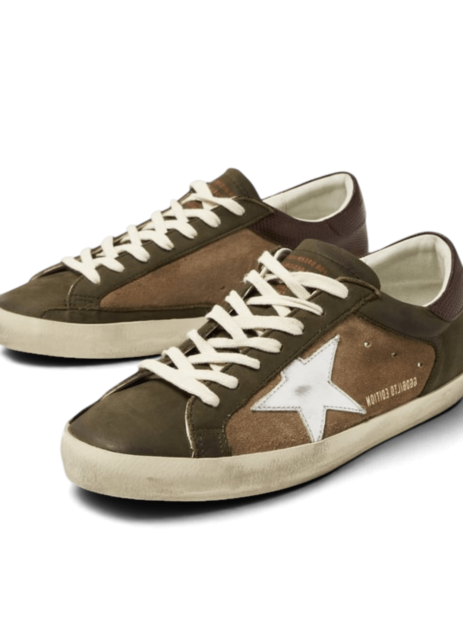 Golden Goose Super-Star Tobacco Colored Laminated Suede Star