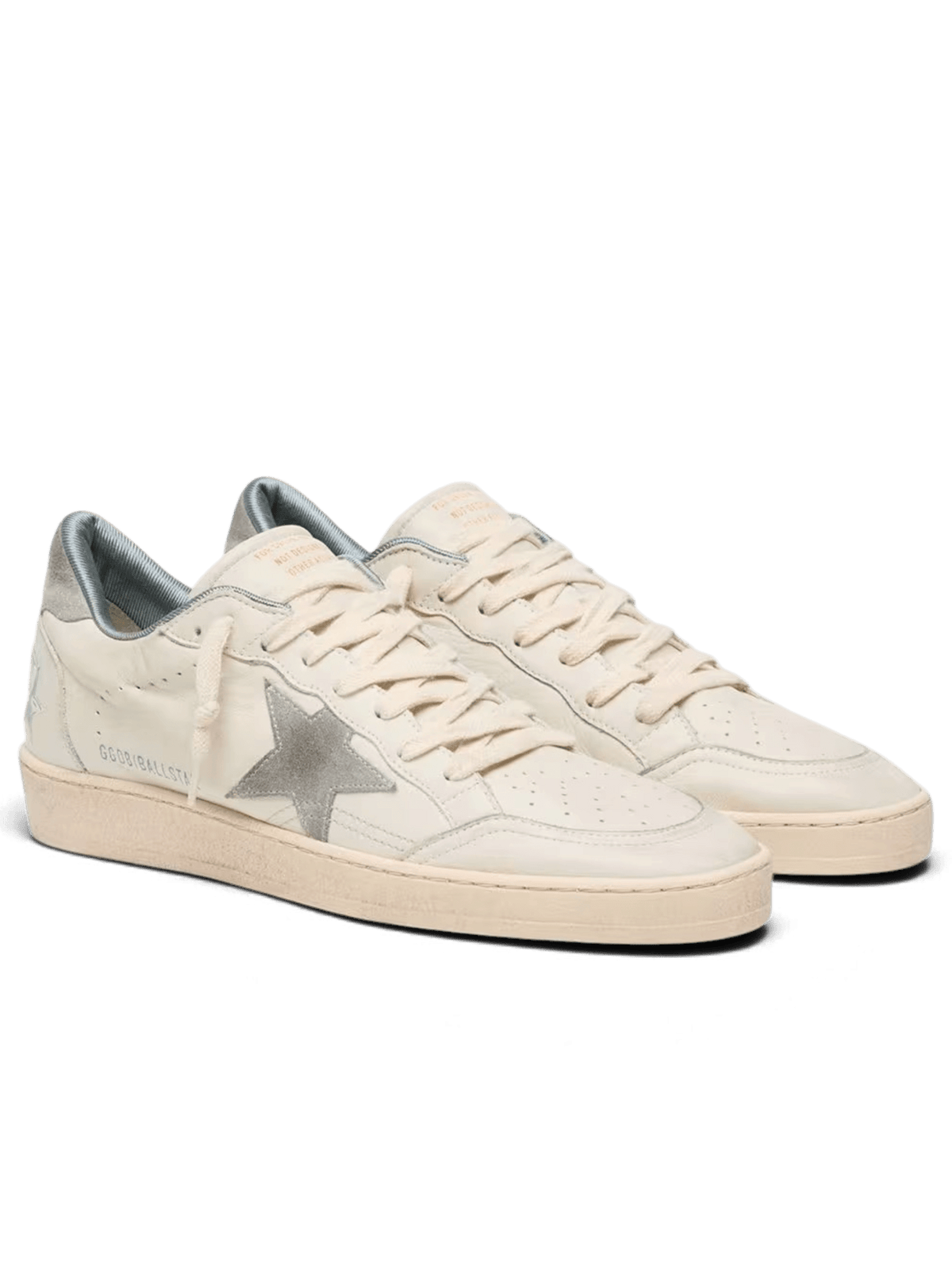Golden Goose Ball Star in nappa leather with gray suede star and heel tab