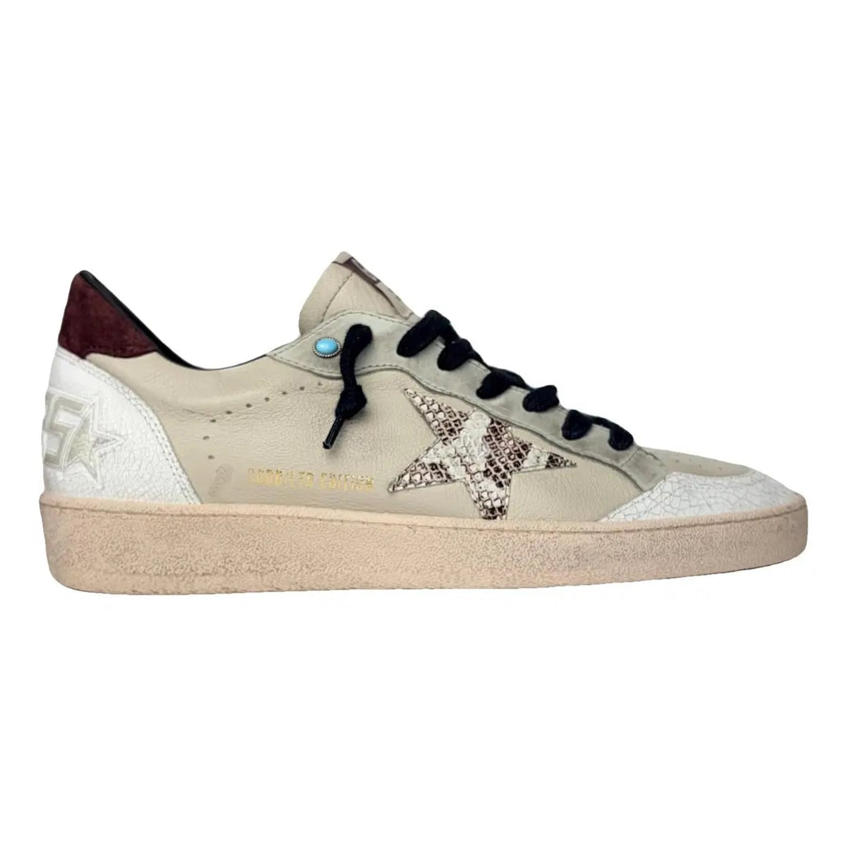 Golden Goose Ballstar White Cream Snake