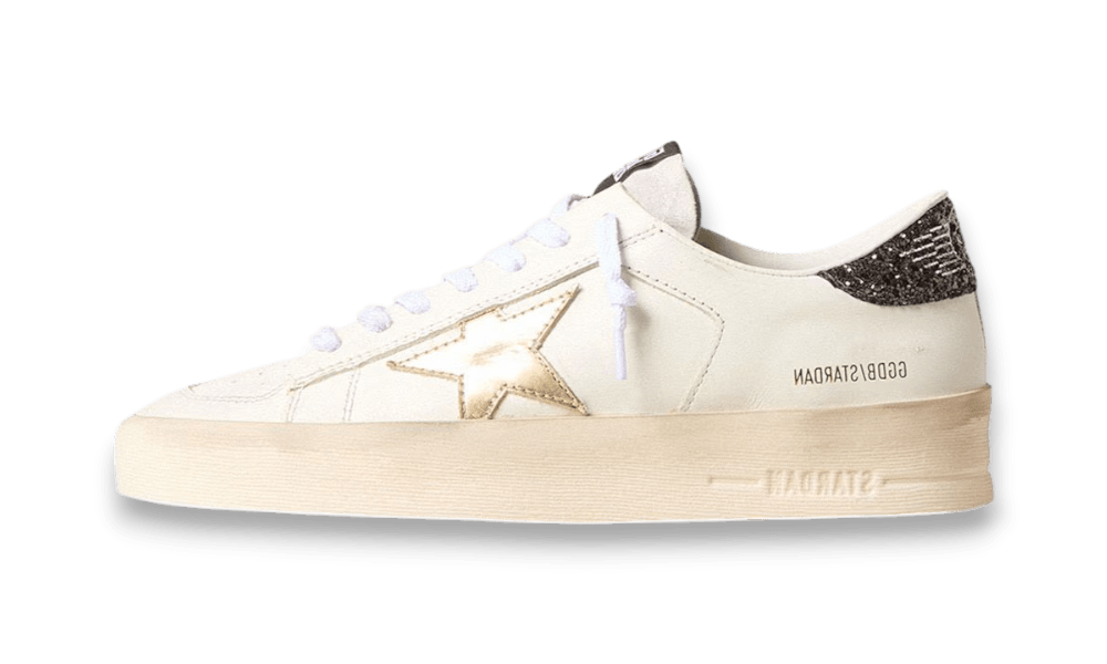 Golden Goose Stardan White and Gold Cow Leather Sneakers