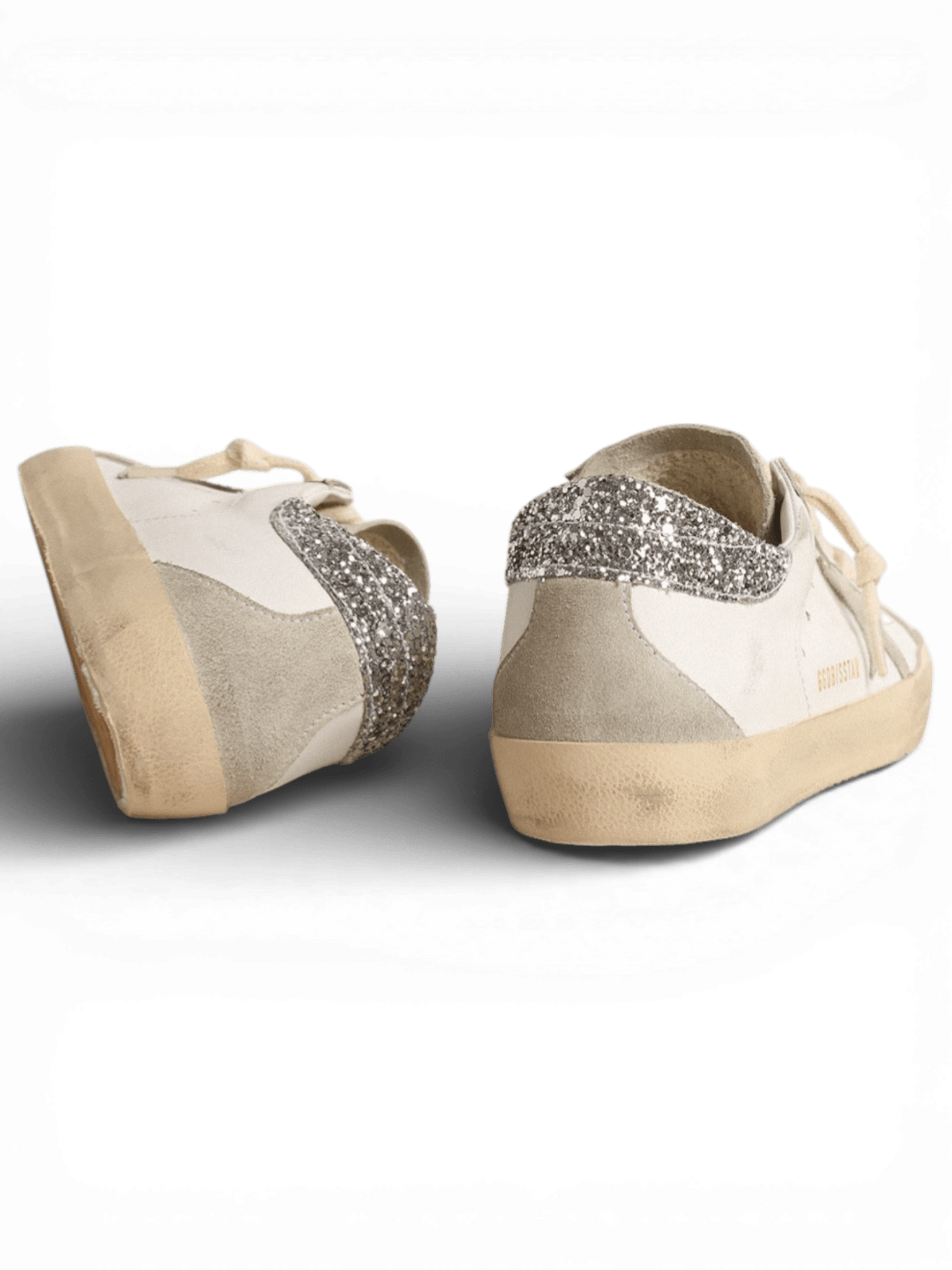 Golden Goose Super-Star White Grey Glitter