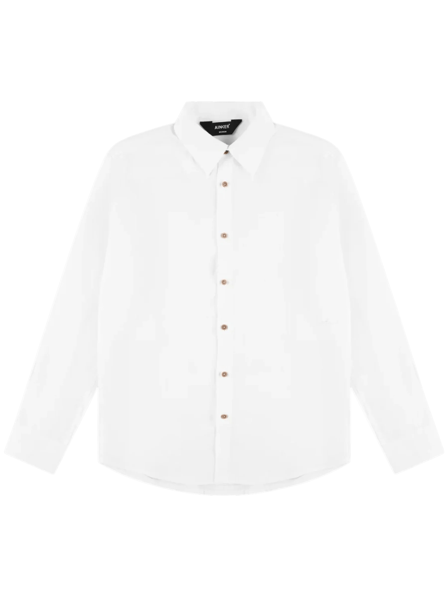 AINKER Linen White 777 Button Shirt