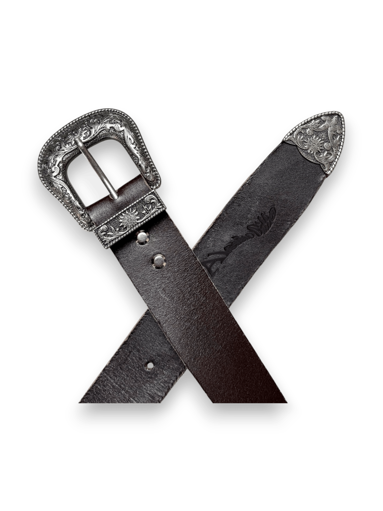 Alessio Giffi Western Engraved Leather Belt