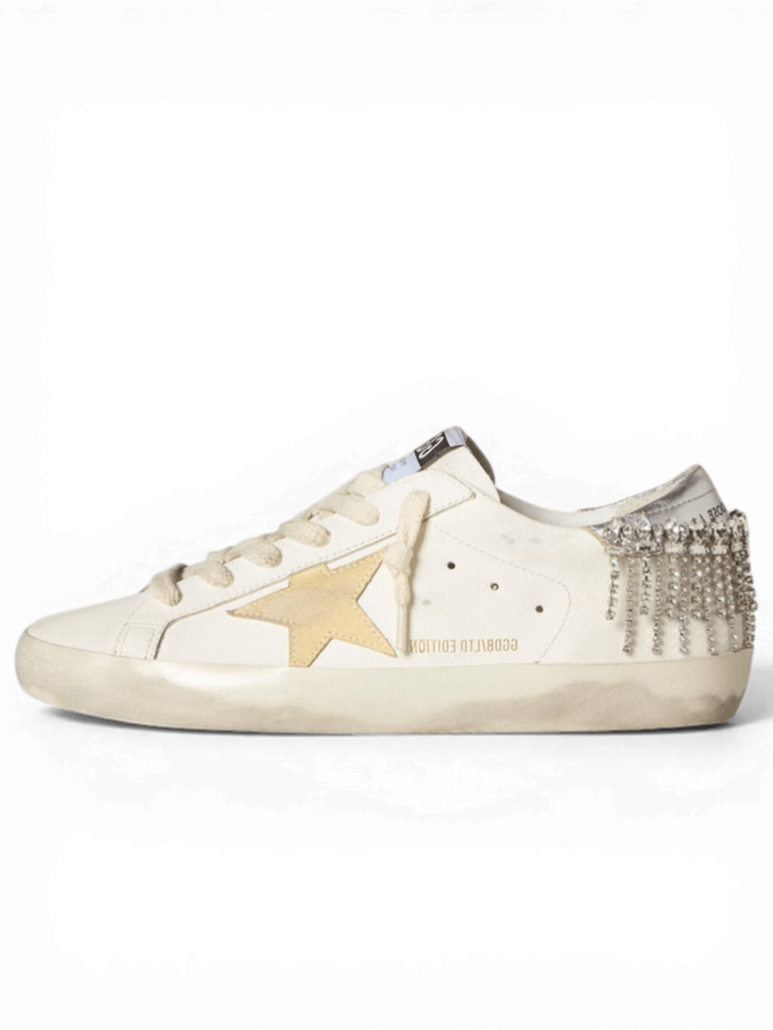 Golden Goose Super-Star With Suede Star And Swarovski Crystal