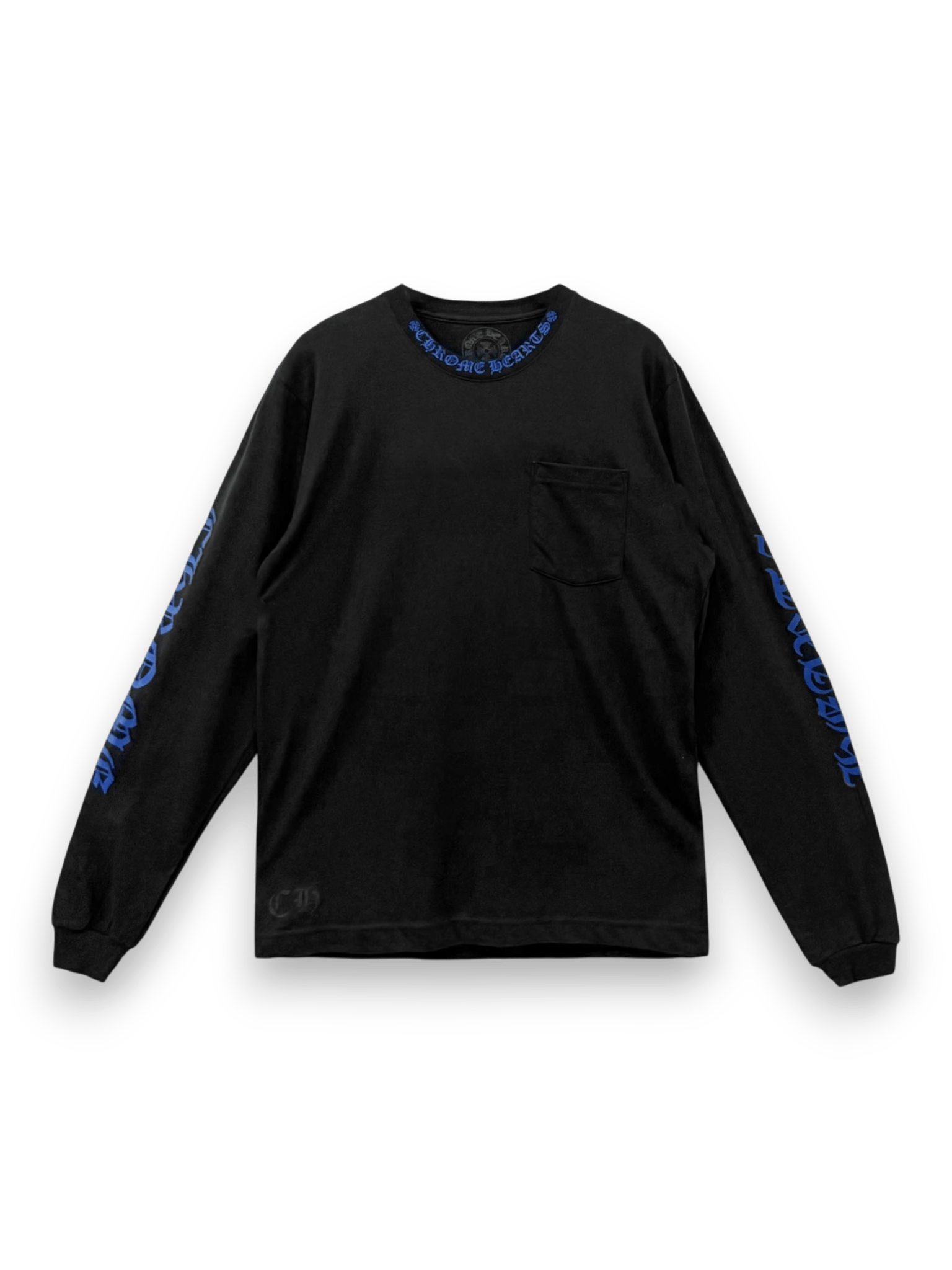 Chrome Hearts Black & Blue Neck Logo Longsleeve T-Shirt