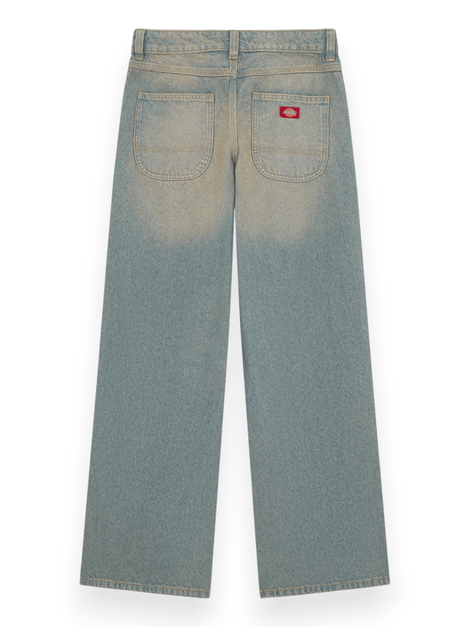 Dickies Women's Leesburg Mid Waist Relaxed Straight Jeans Light Aged Fade